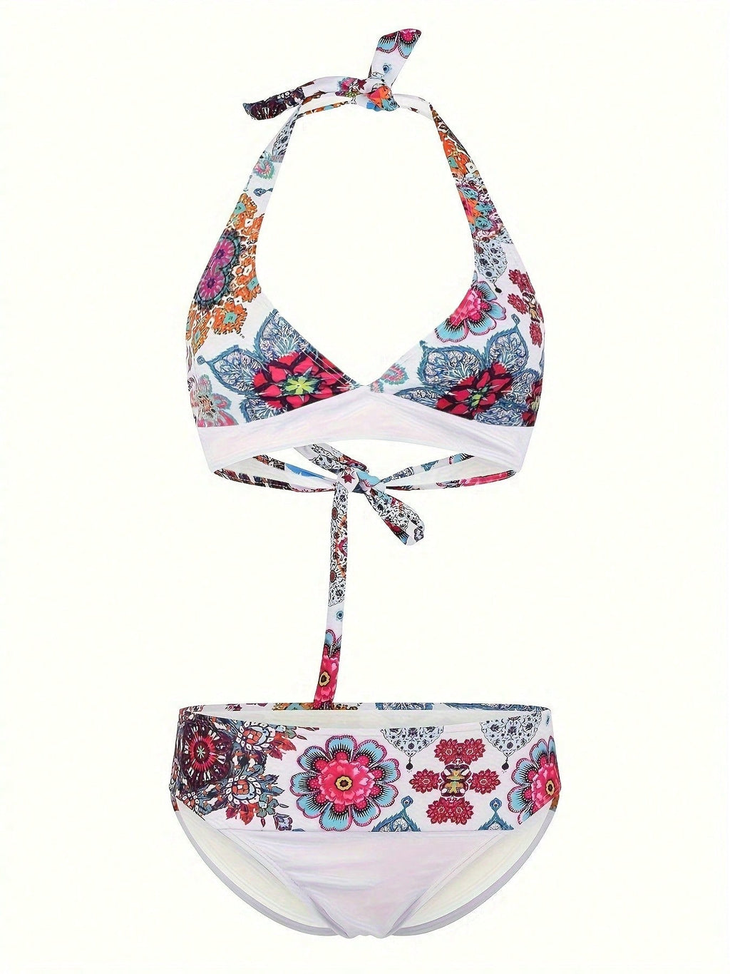Floral Print Bikini Set For Beach Vacation Summer