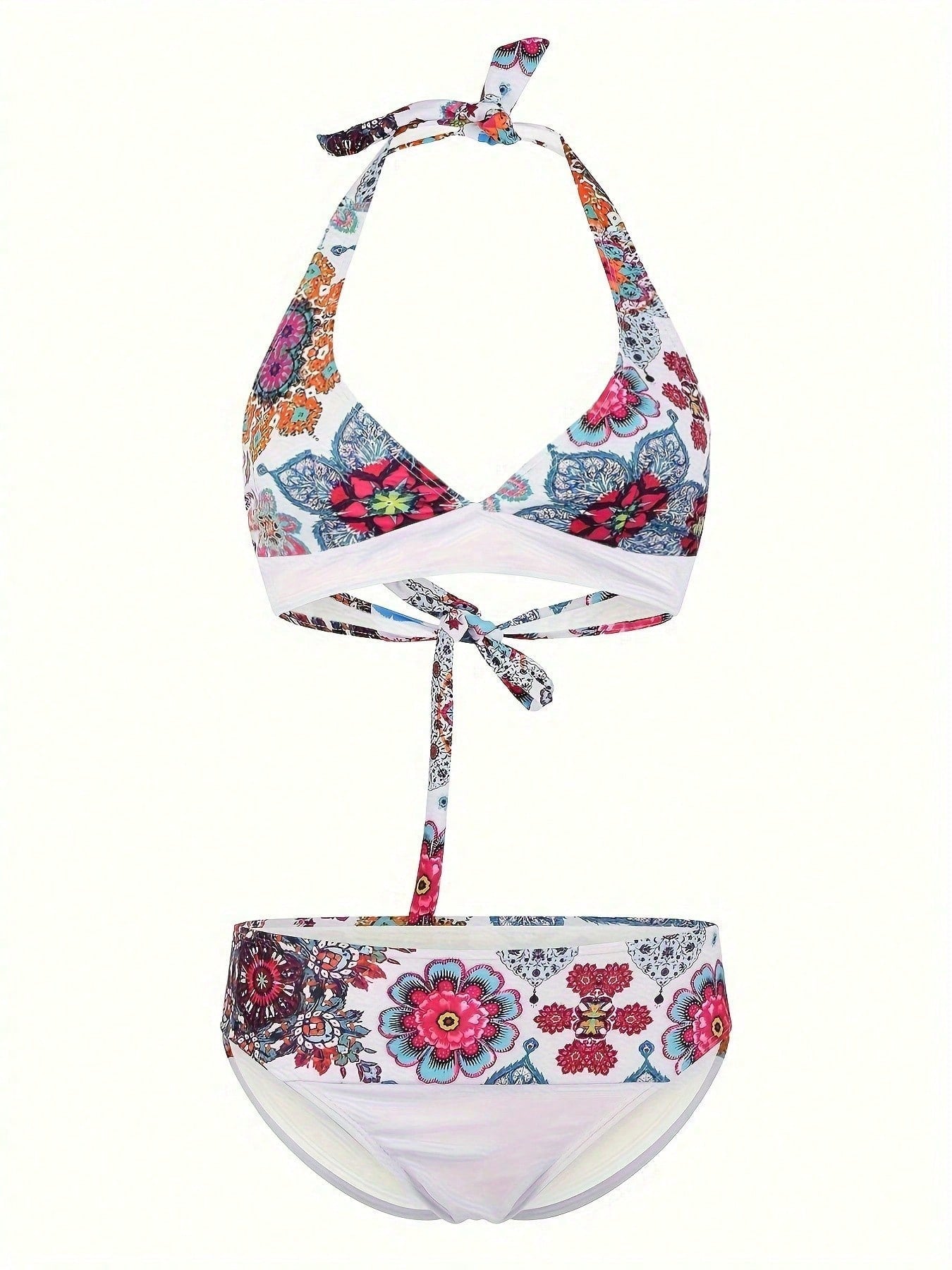 Floral Print Bikini Set For Beach Vacation Summer