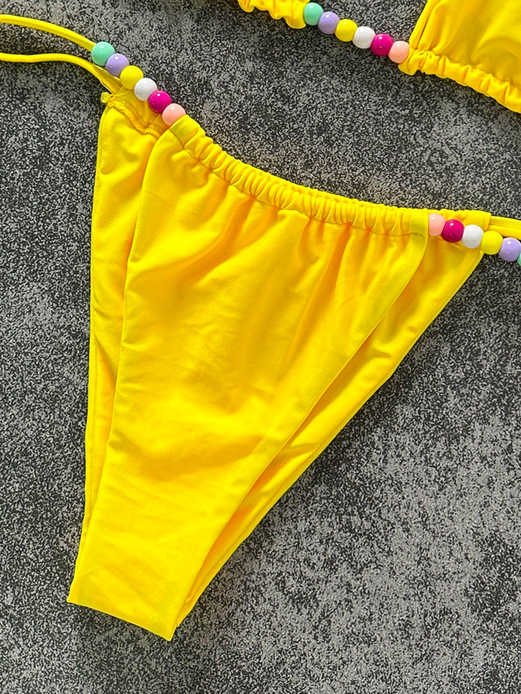 Sexy Women's Colorful Beaded Camisole Swimwear With Tie-Up Swim