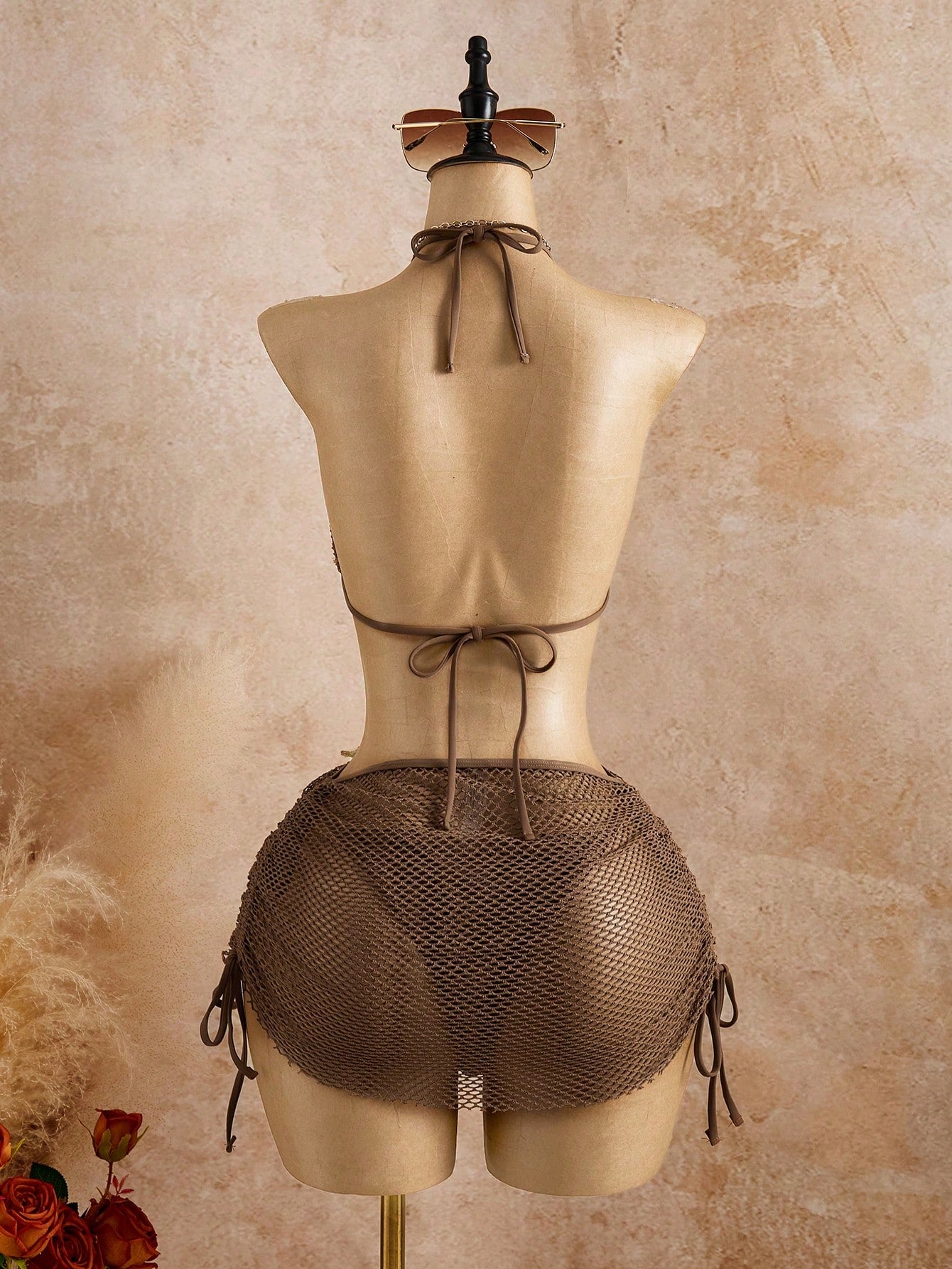 Bellisia New Spring/Summer 3 PiecesBikini Set With Floral Print, Textured Fabric
