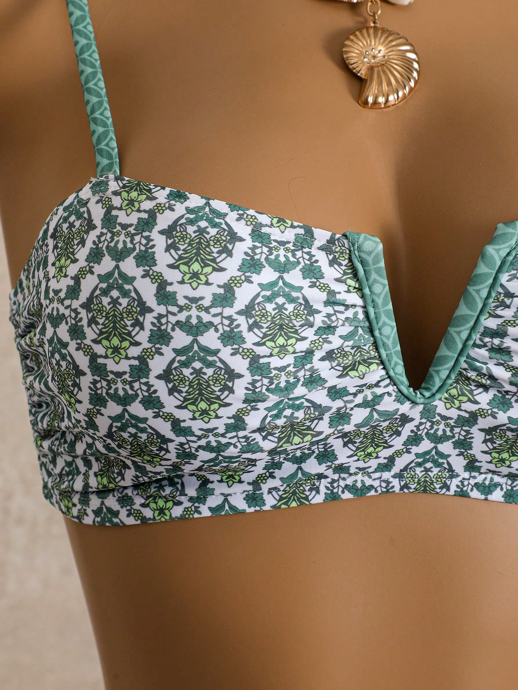 Bellisia Women's Summer Beach Floral Print Ruffle Trim Sexy Bikini Swimwear Set - image 12