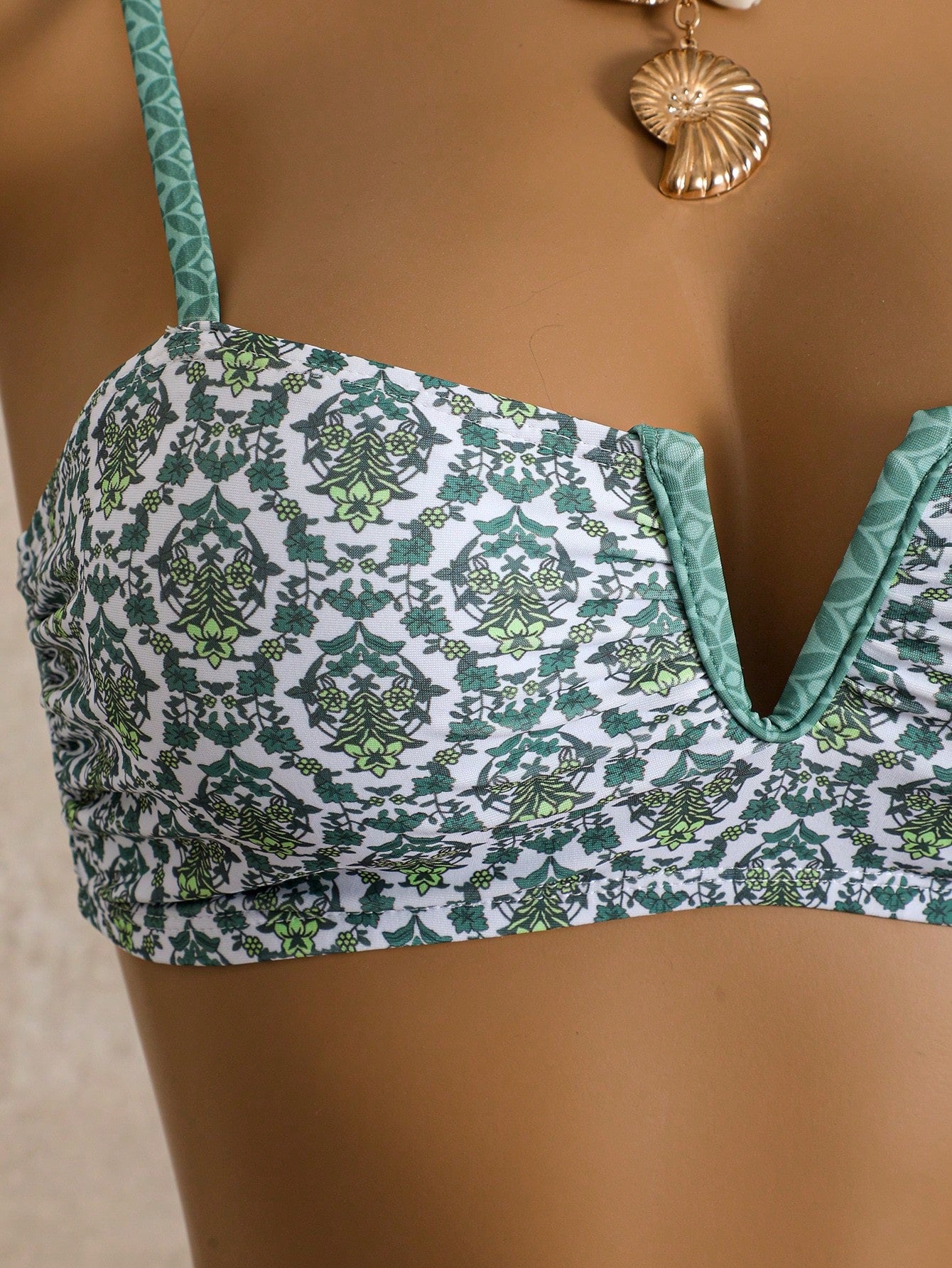 Bellisia Women's Summer Beach Floral Print Ruffle Trim Sexy Bikini Swimwear Set - image 12
