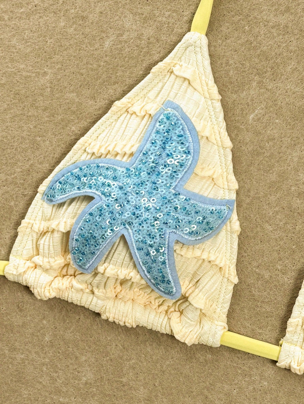 Swim SXY Summer Spring New Multi-Color Goose Yellow Textured Fabric Ocean Starfi