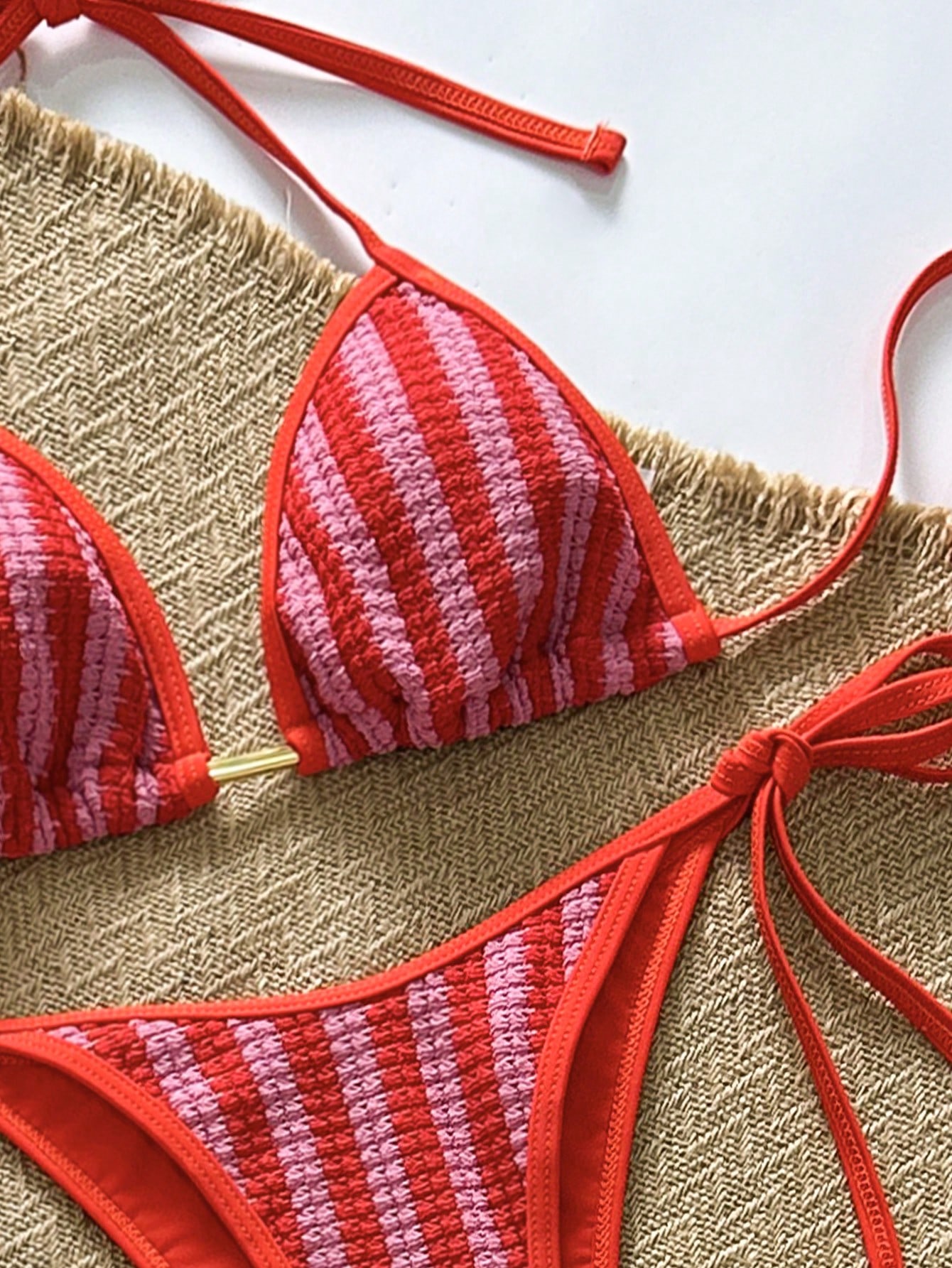 3pcs Women Crochet Bikini Set, Pants & Beach Cover Up, European Fashion Ladies Swimwear For Summer Holiday - image 20