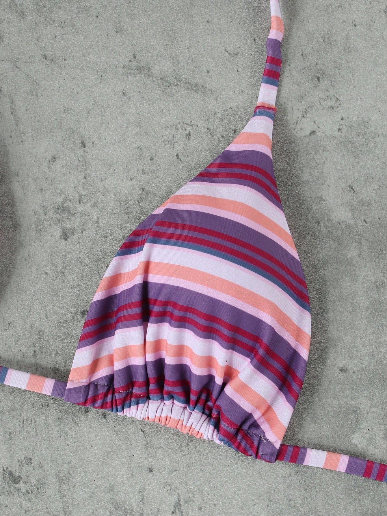 Women's Pink & Purple Striped Halter Neck Bikini 3-Piece Swimsuit, Elegant & Sexy, Suitable For 2026 - image 4