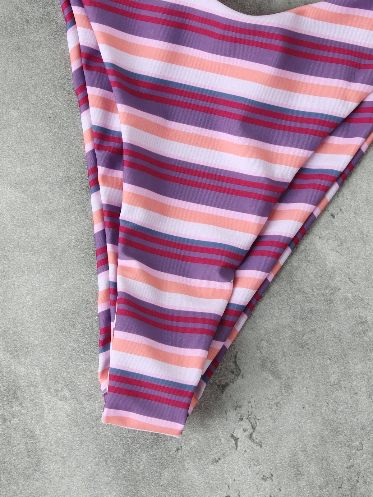 Women's Pink & Purple Striped Halter Neck Bikini 3-Piece Swimsuit, Elegant & Sexy, Suitable For 2026 - image 6
