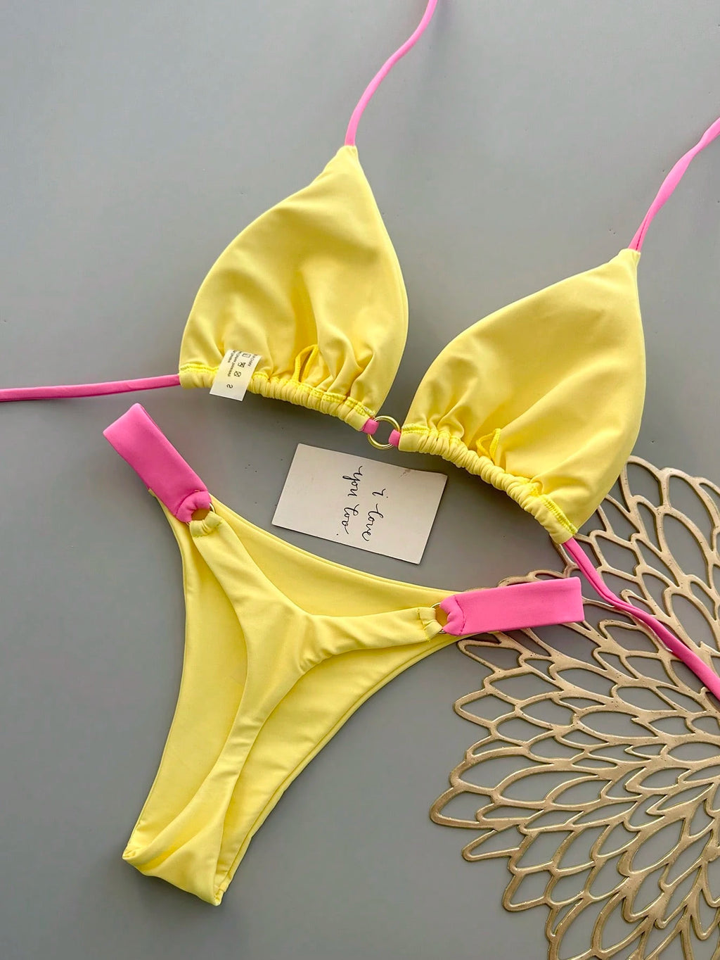 Women's Summer Beach Colorblock Sexy Bikini Swimwear Set Vacation