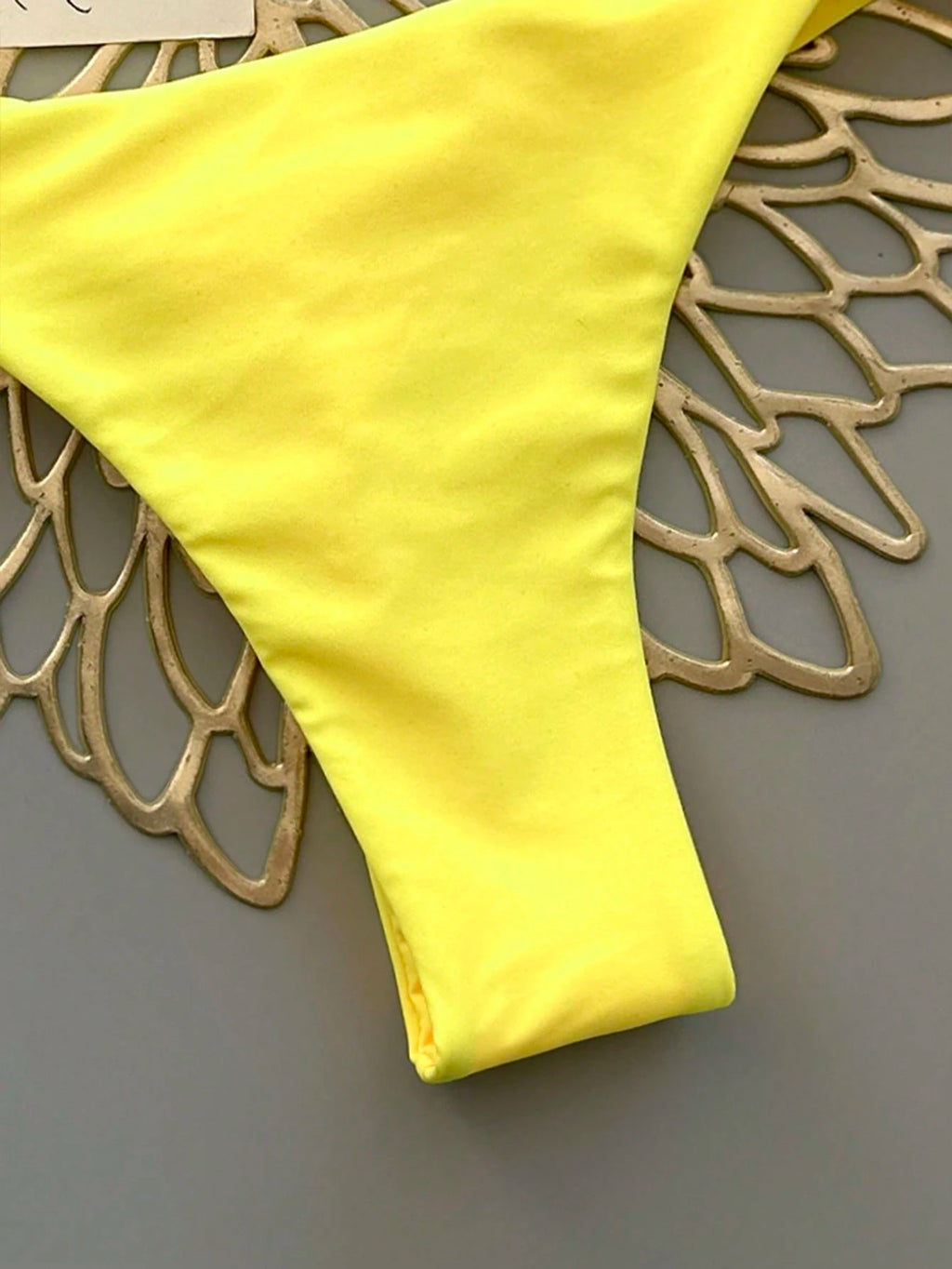Women's Casual Spaghetti Strap Drawstring Bikini Set, Colorful Banana