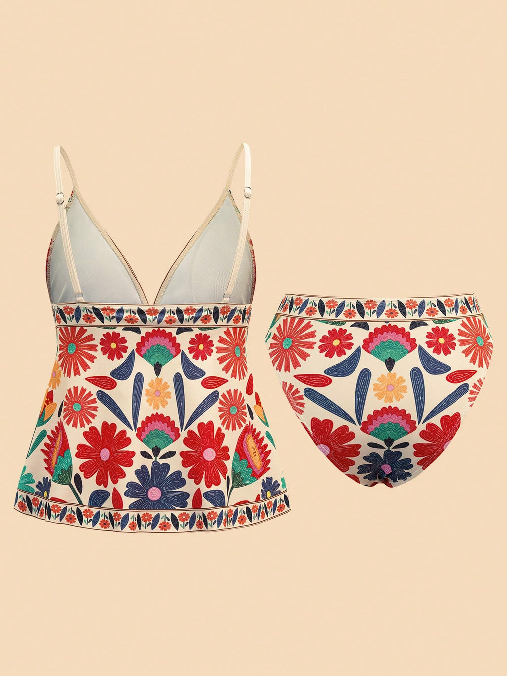 Travachic Women's Summer Beach Vacation Knotted Floral Print Tankini