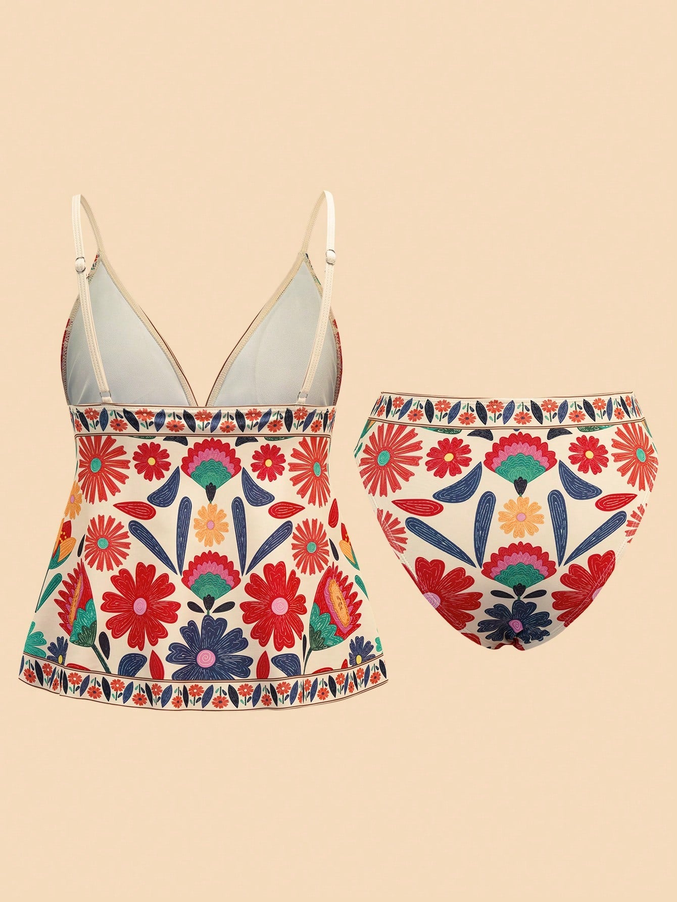 Travachic Women's Summer Beach Vacation Knotted Floral Print Tankini
