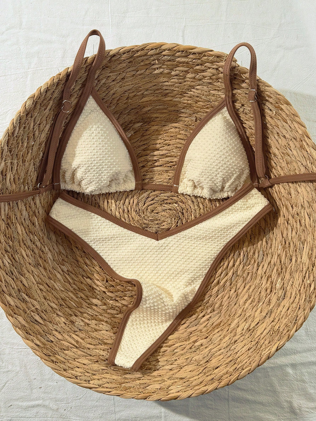 Swim Vcay 2 Pieces Swimwear: Random Print Halter Top With Spaghetti Straps And S