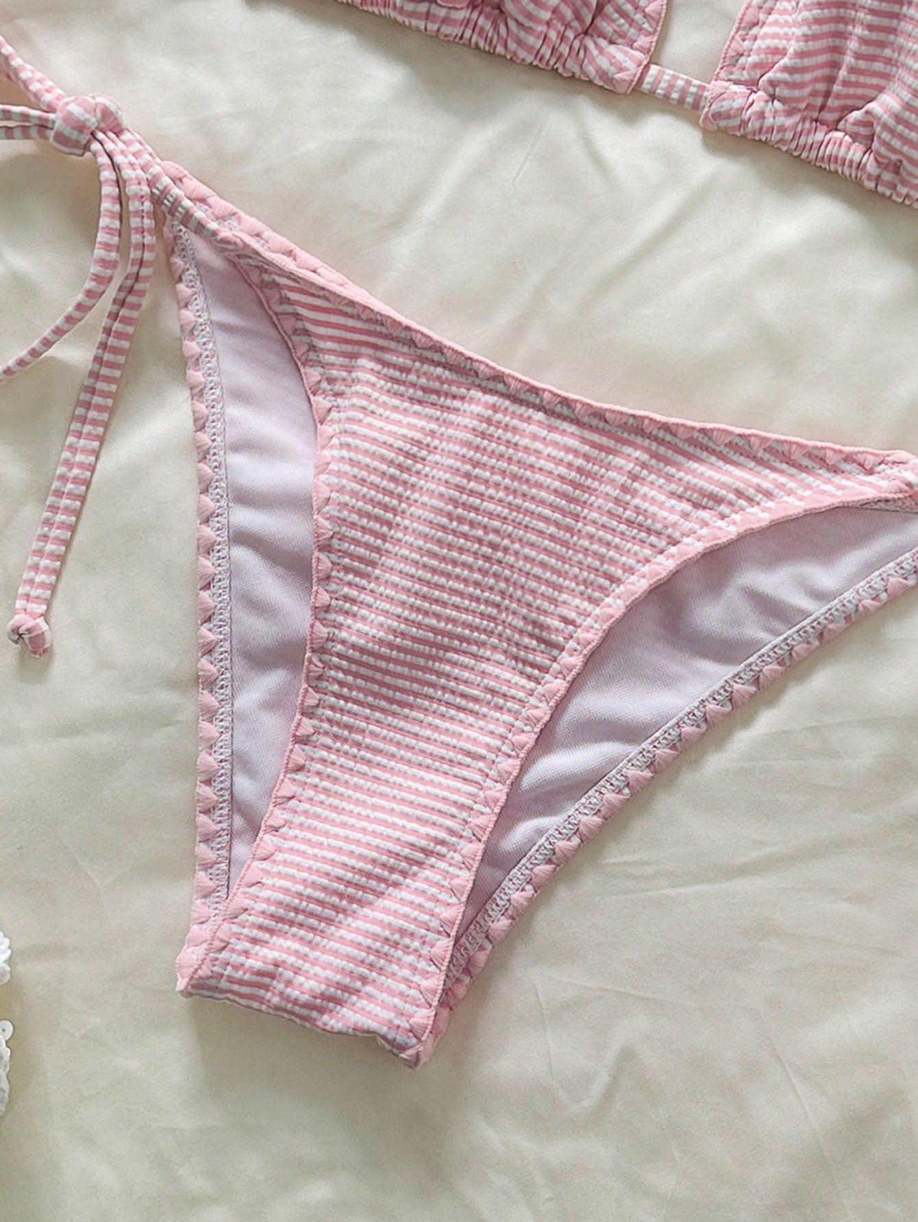 Swim Mod Women's Plaid Jacquard Halter Bikini Set, Spring/Summer