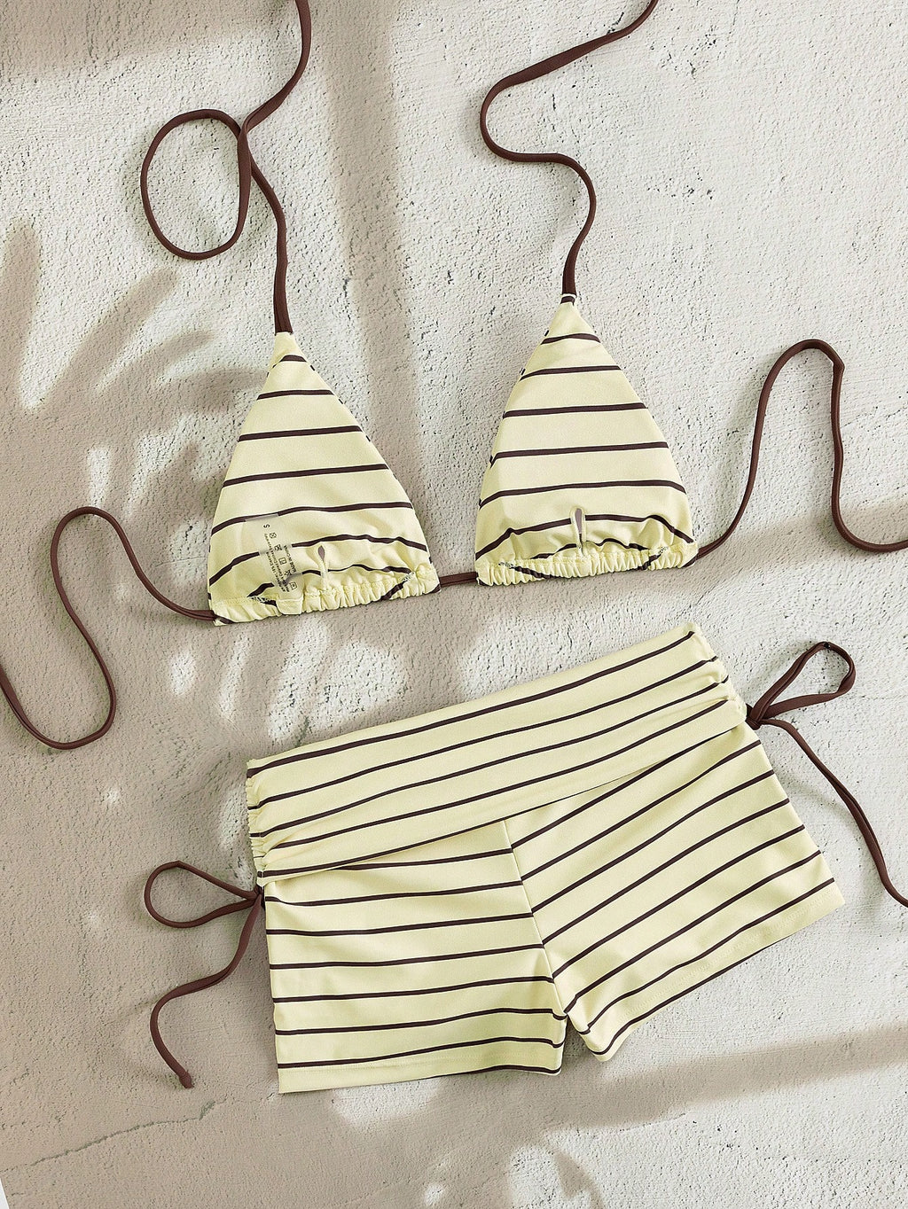 Swim Mod Women's Brown And Blue Polka Dot 2-Piece Bikini Swimwear