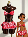 Zestiva 3pcs/Set Brown Summer Boho Sequin Beach Party Holiday Holiday
