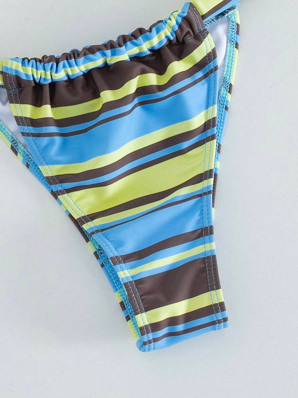 Women's Striped Print Halter Tie 2-Piece Swimwear, Sexy Fashion Minimalist Girly
