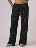 Musera Resort Women Cover Ups Ibiza Boho Vacation Holiday Beach Elegant Summer Sequin Wide Leg Crochet