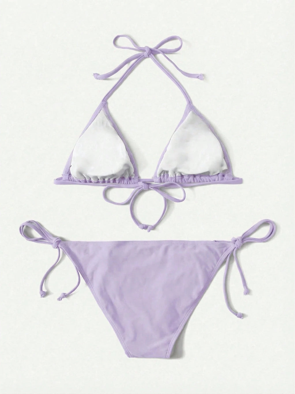 Swim Basics Summer Beach Mono Bikini Set Halter Triangle Bra & Tie