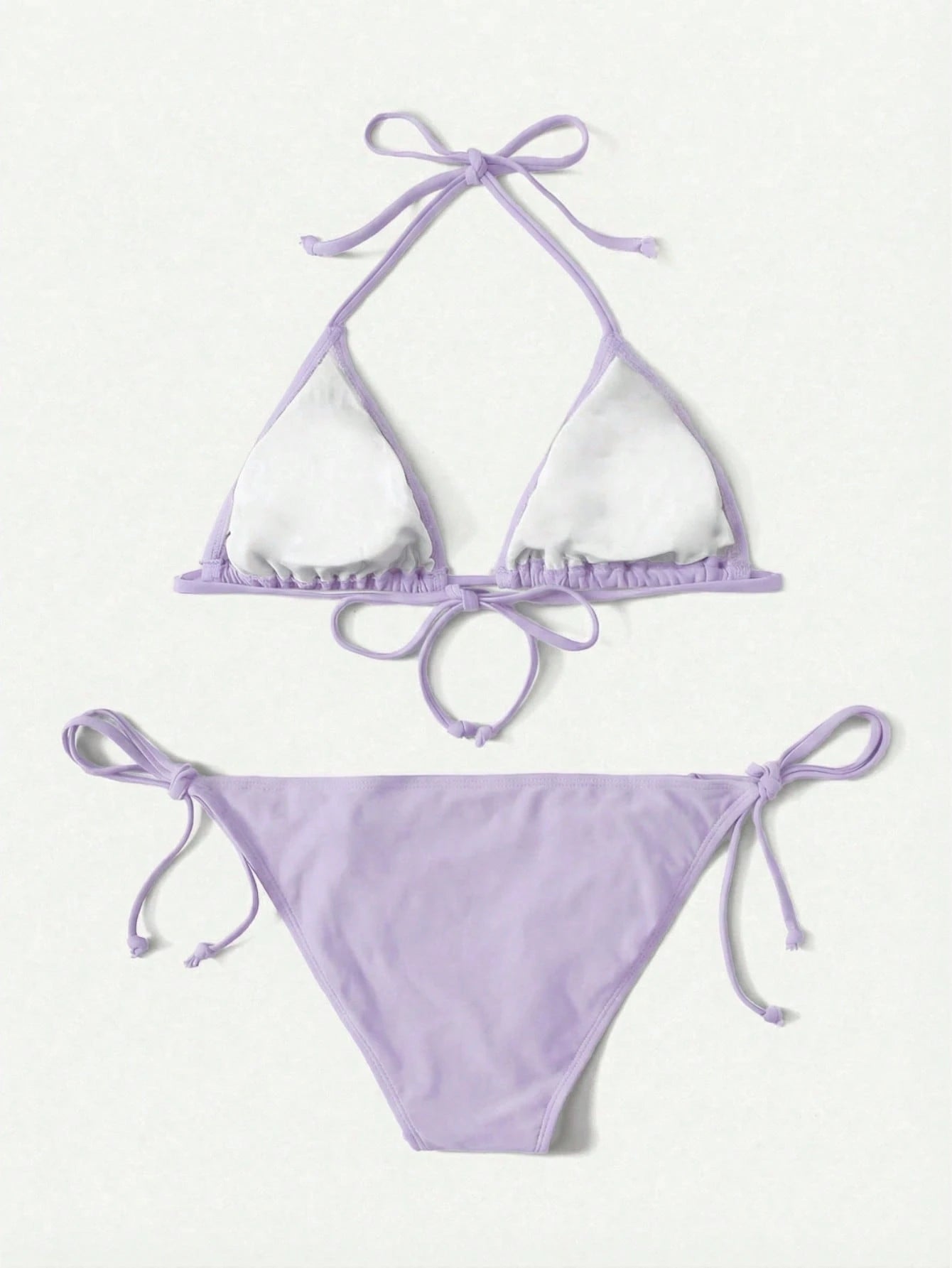 Swim Basics Summer Beach Mono Bikini Set Halter Triangle Bra & Tie