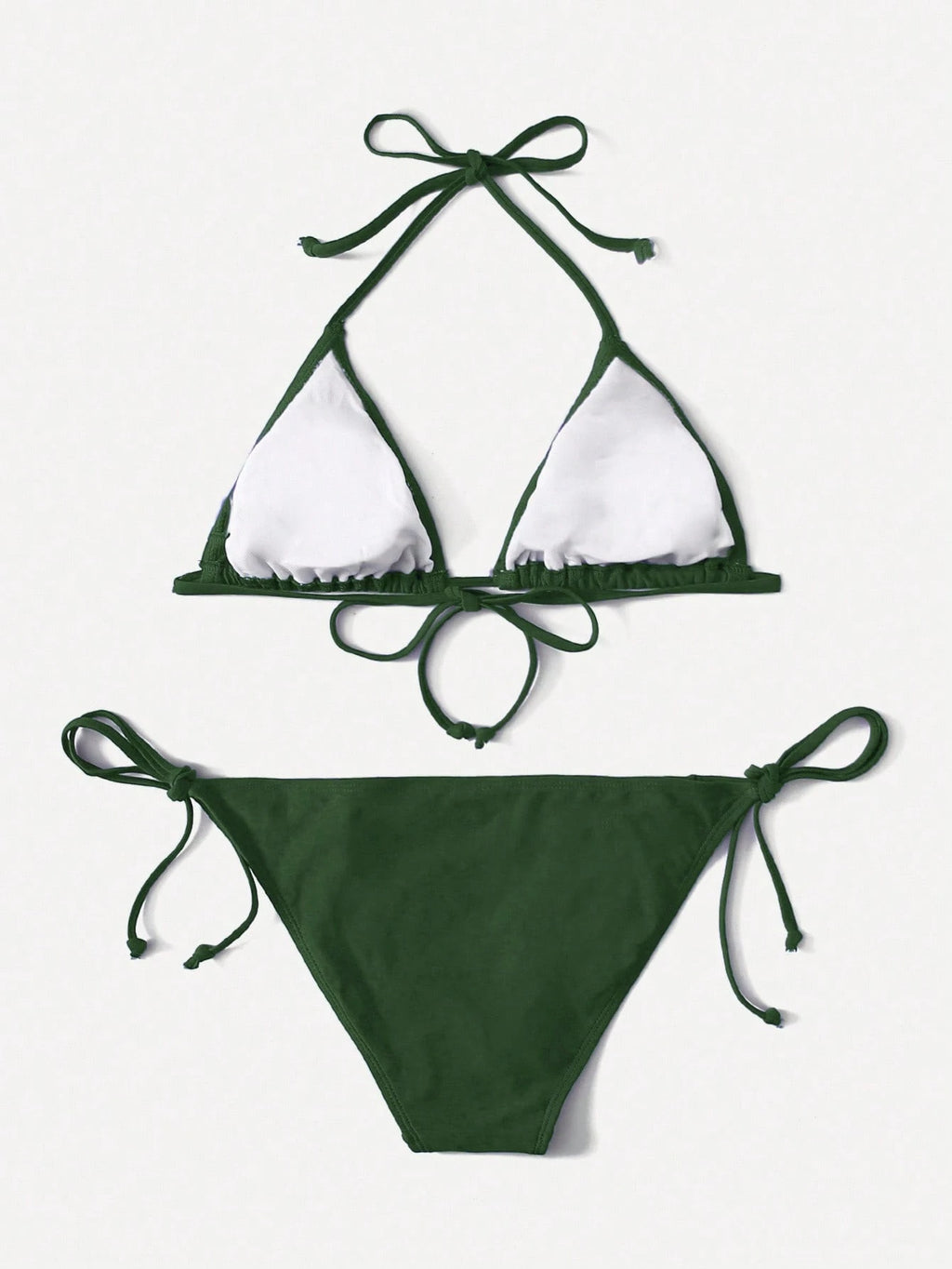 Swim Basics Summer Beach Mono Bikini Set Halter Triangle Bra & Tie