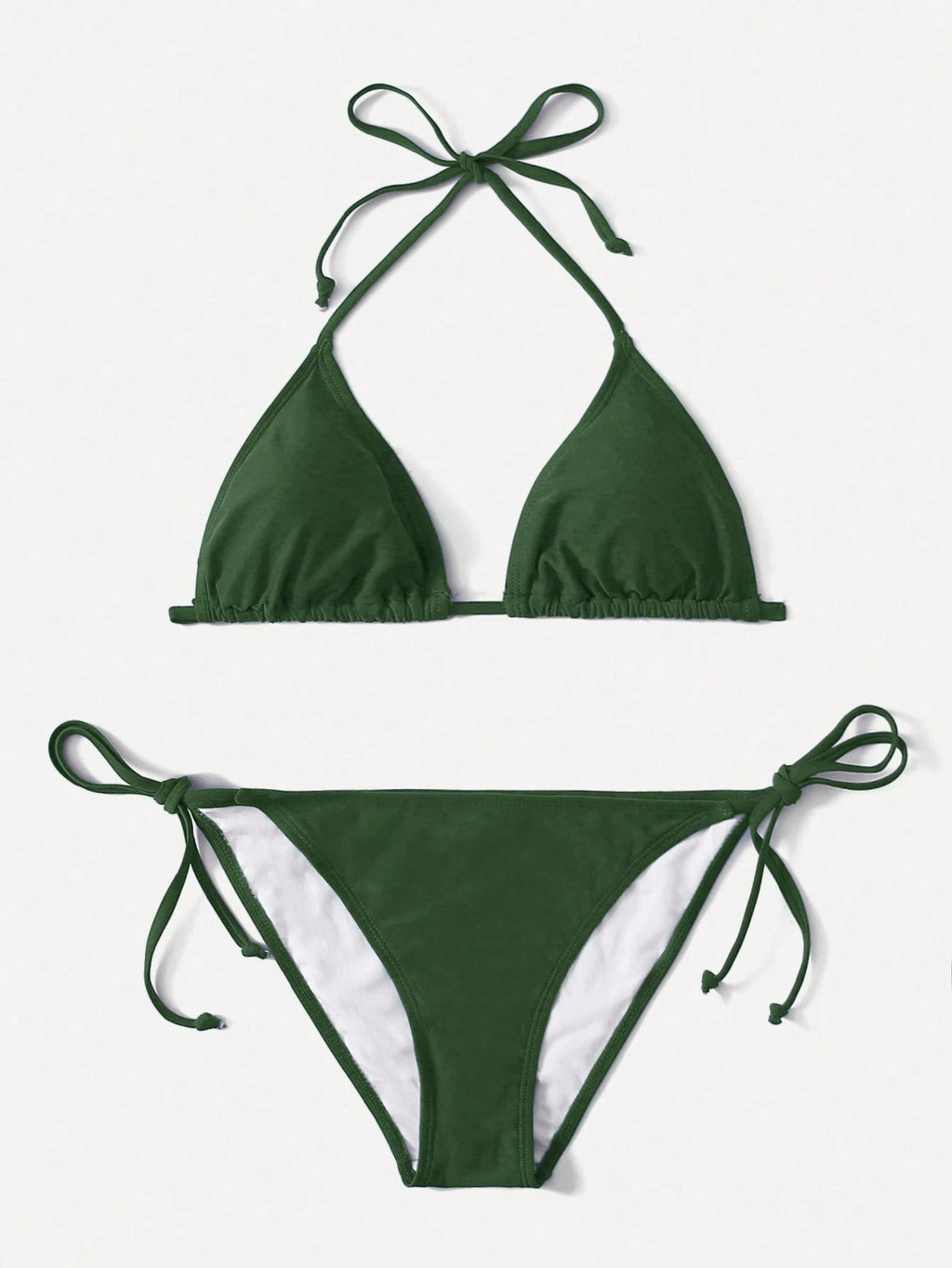 Swim Basics Summer Beach Mono Bikini Set Halter Triangle Bra & Tie