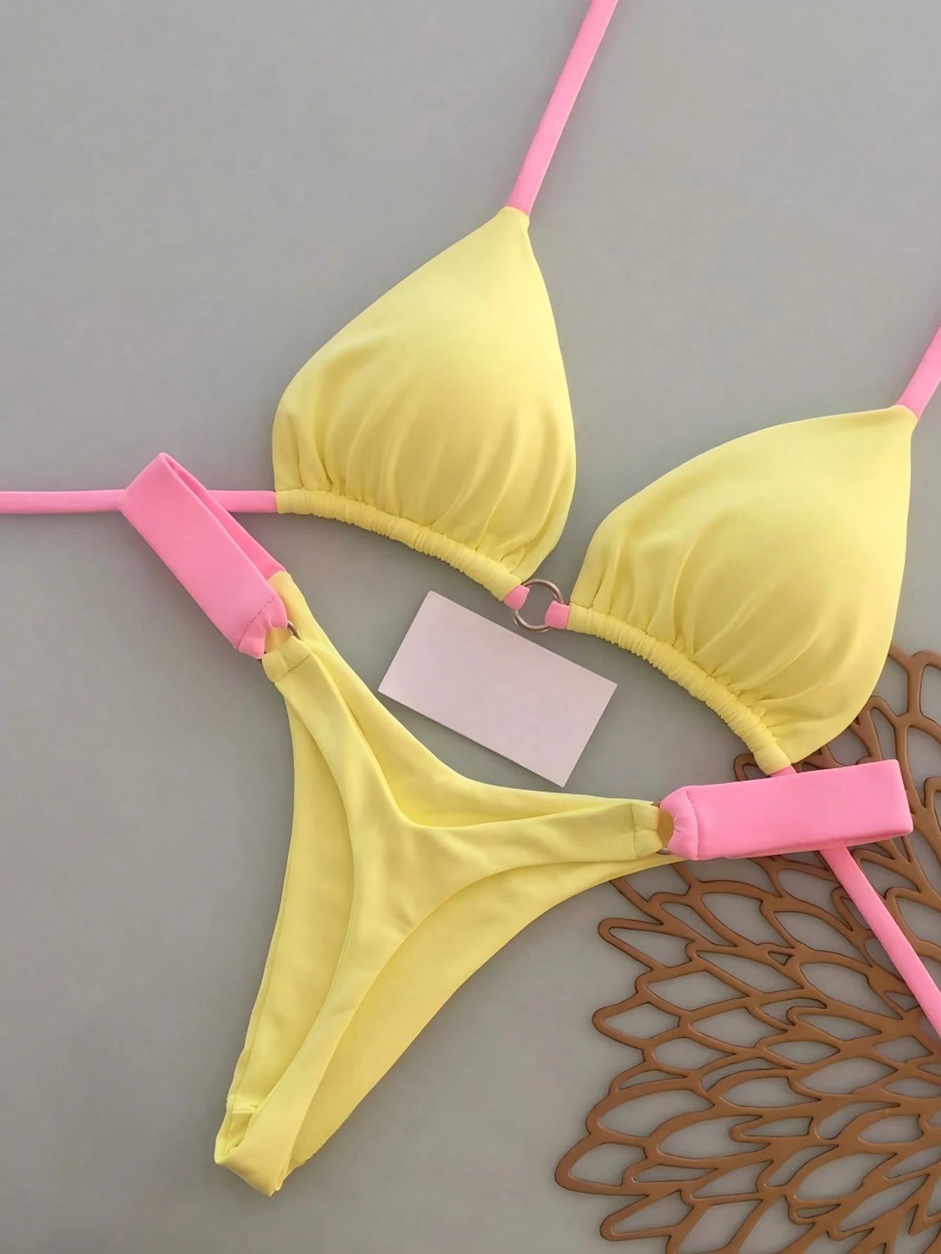 Women's Summer Beach Colorblock Sexy Bikini Swimwear Set Vacation