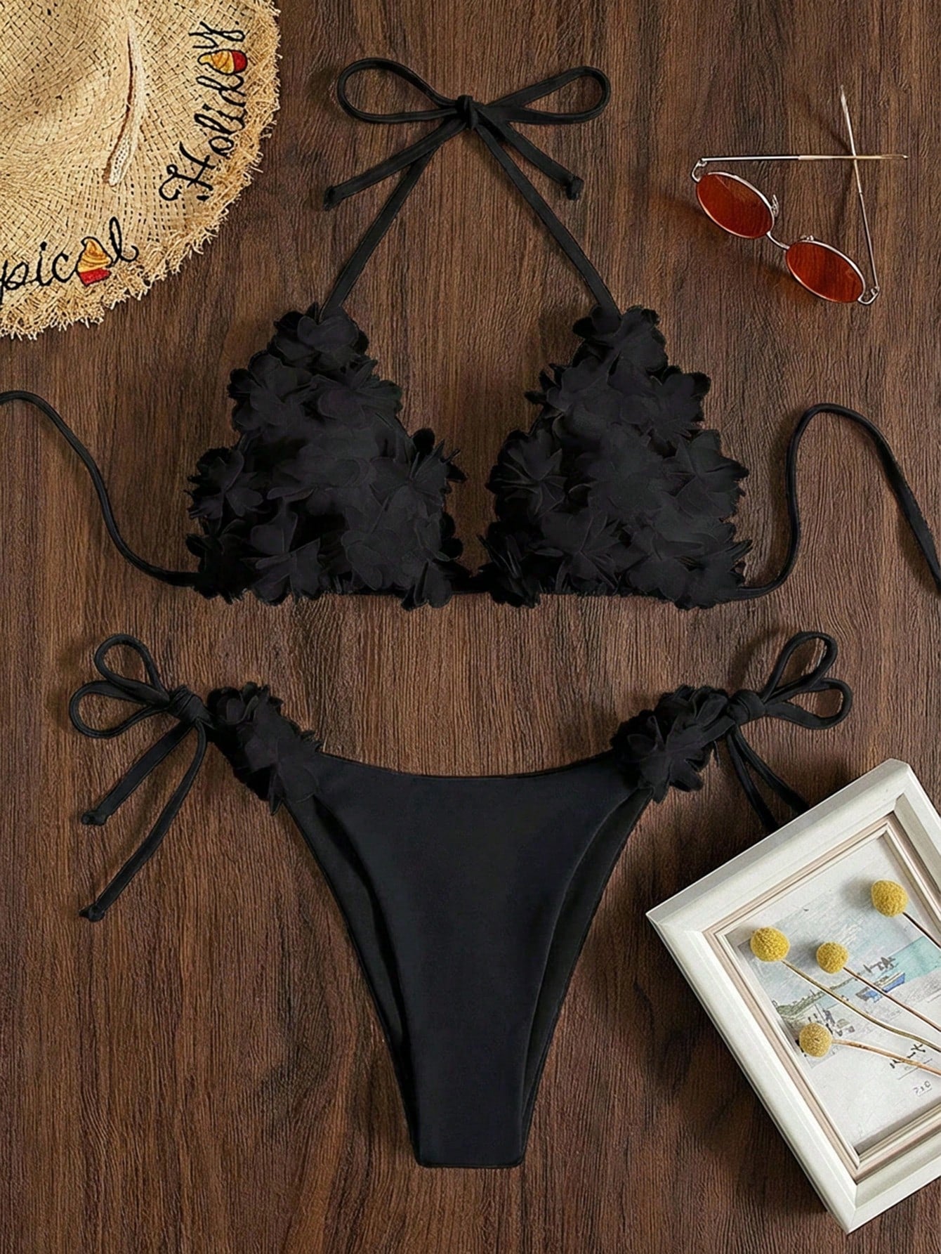 Swim SXY Split Floral Pattern Cute Bikini, Elegant For Music