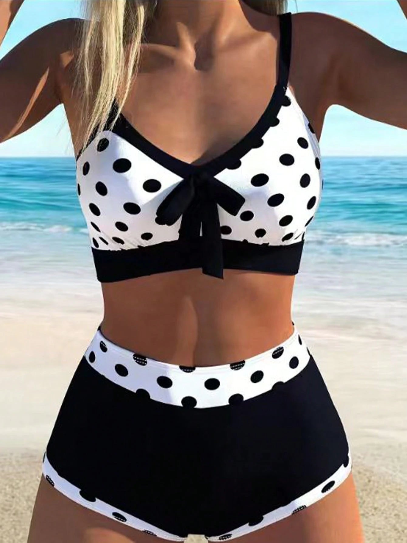 Swim Lushoire 2pcs/Set New Colorful Bowknot Backless Off Shoulder