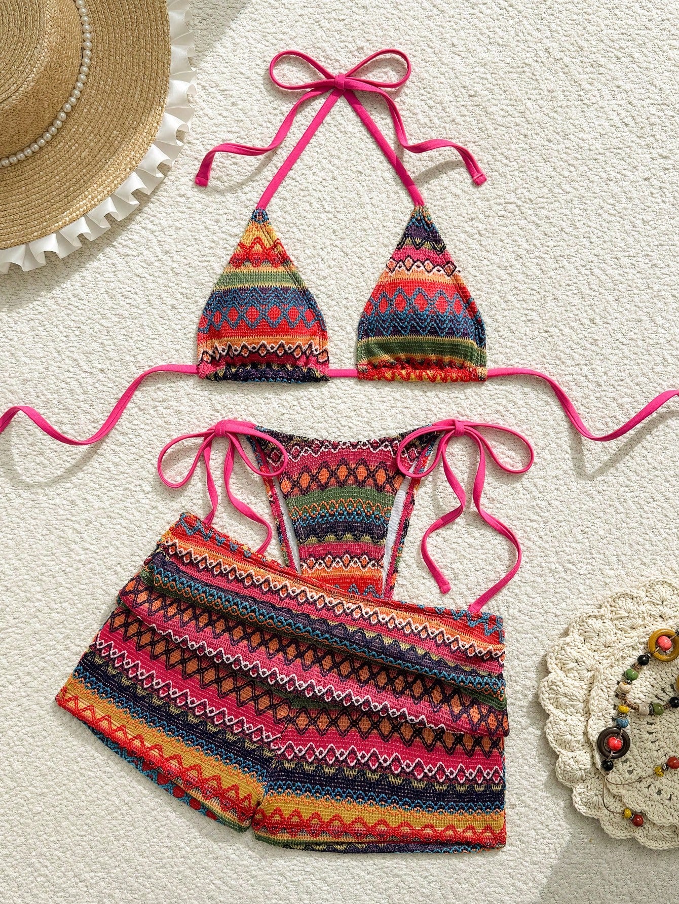 Vaytide Summer New Textured Vintage Fabric Beach Sexy Backless Tie