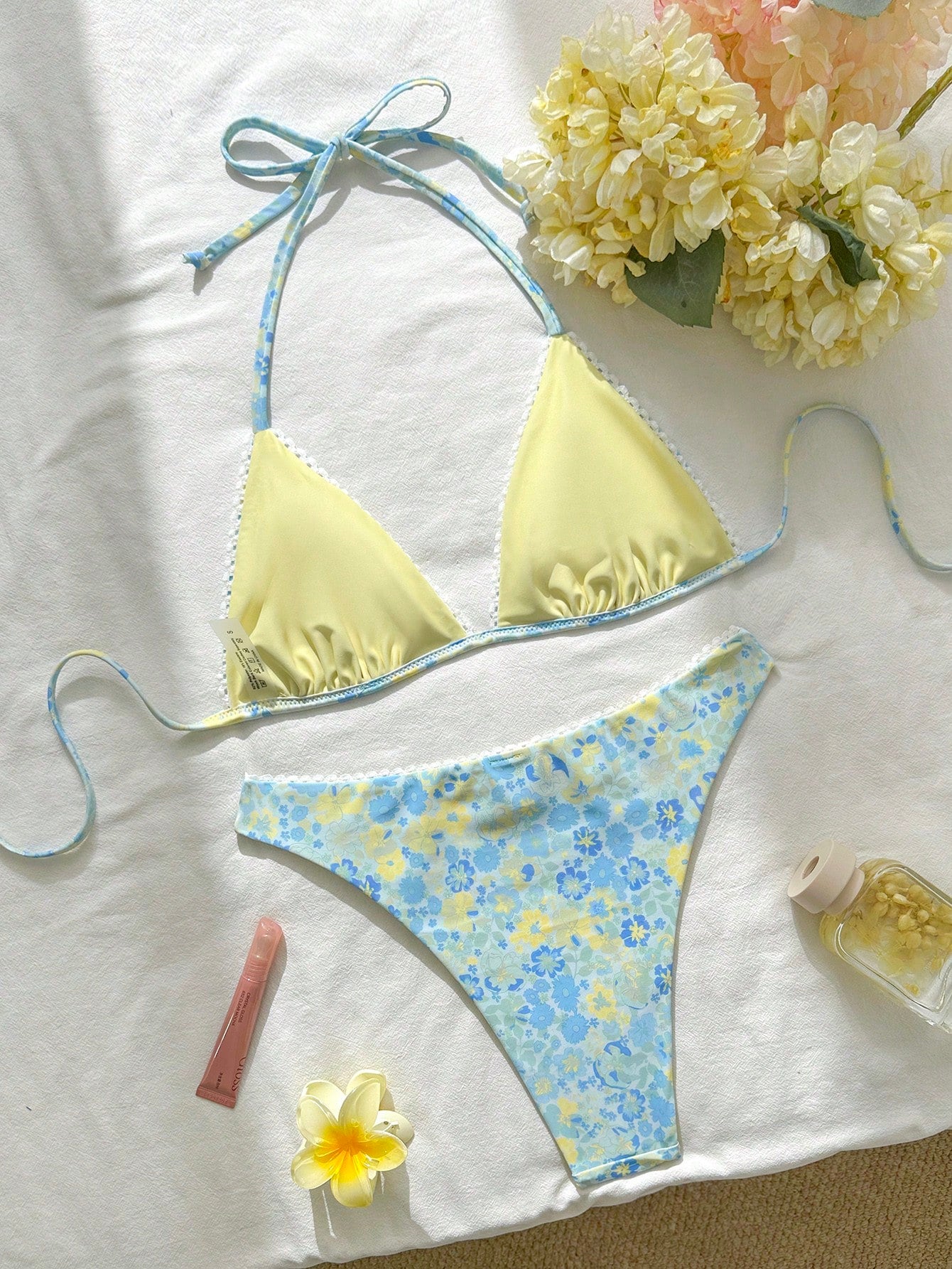Swim Mod 2026ss Light Blue Floral Women Bikini Sets 2 Pieces Bathing