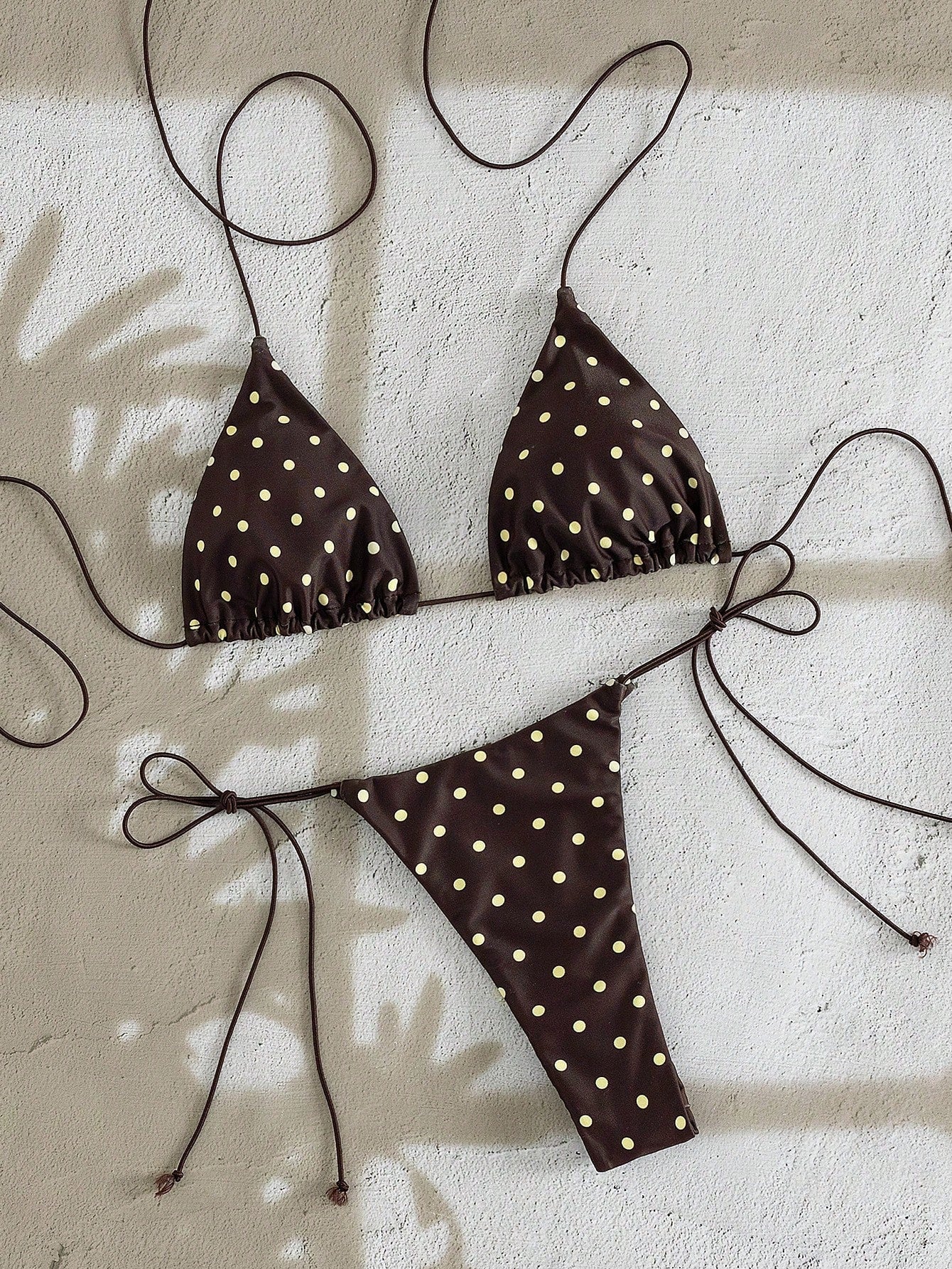 PEPPERMOLLY New Soft Polka Dot Pattern Sleeveless Criss-Cross Strap Bikini Set, Elegant Ladies Summer Beach - image 8