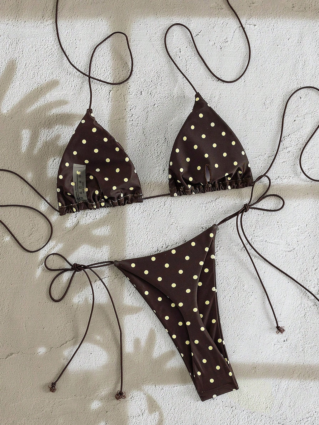 PEPPERMOLLY New Soft Polka Dot Pattern Sleeveless Criss-Cross Strap Bikini Set, Elegant Ladies Summer Beach - image 7