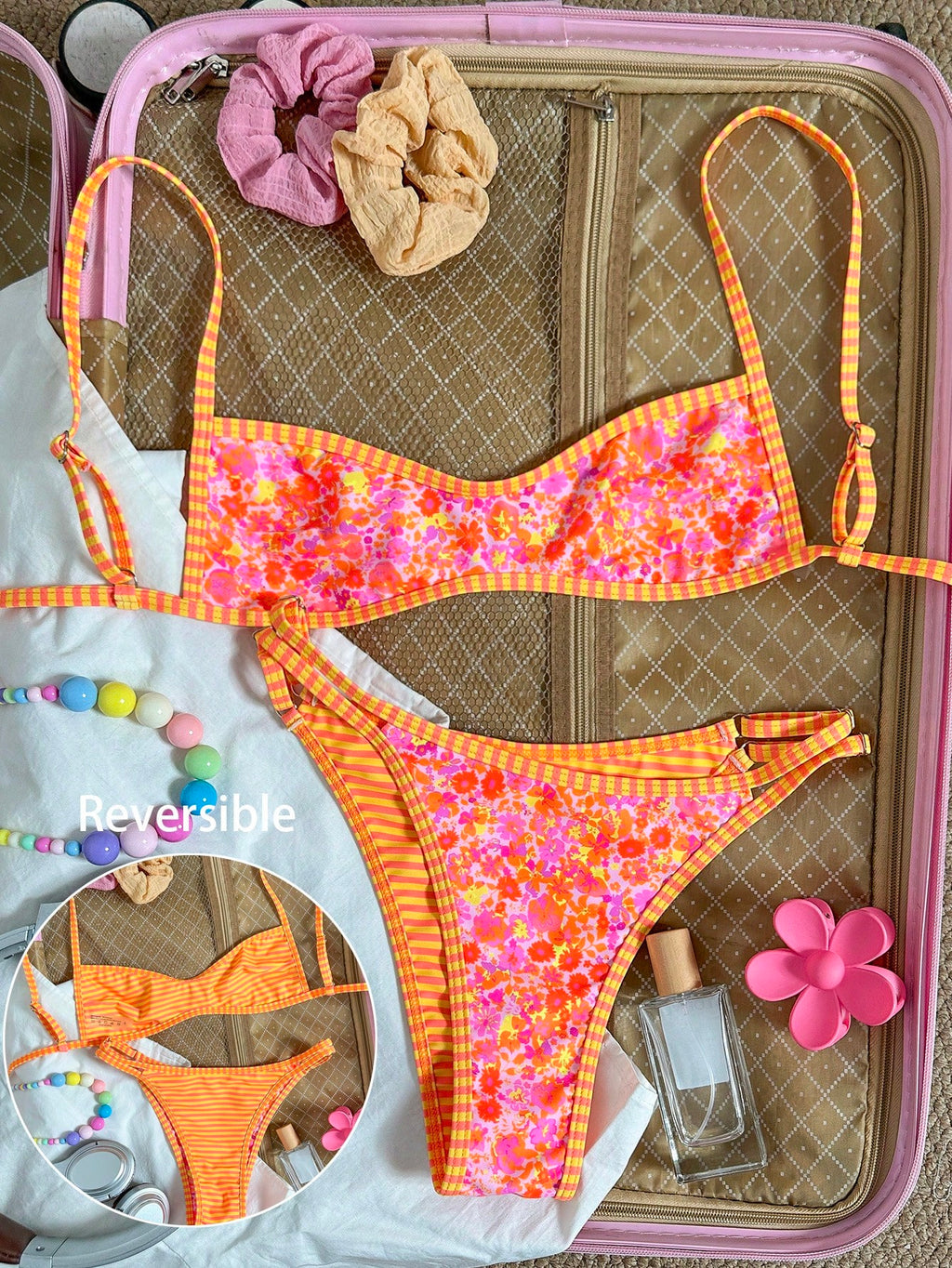 Swim Mod Women's Pink Summer Casual Beach Holiday Vacation Holiday