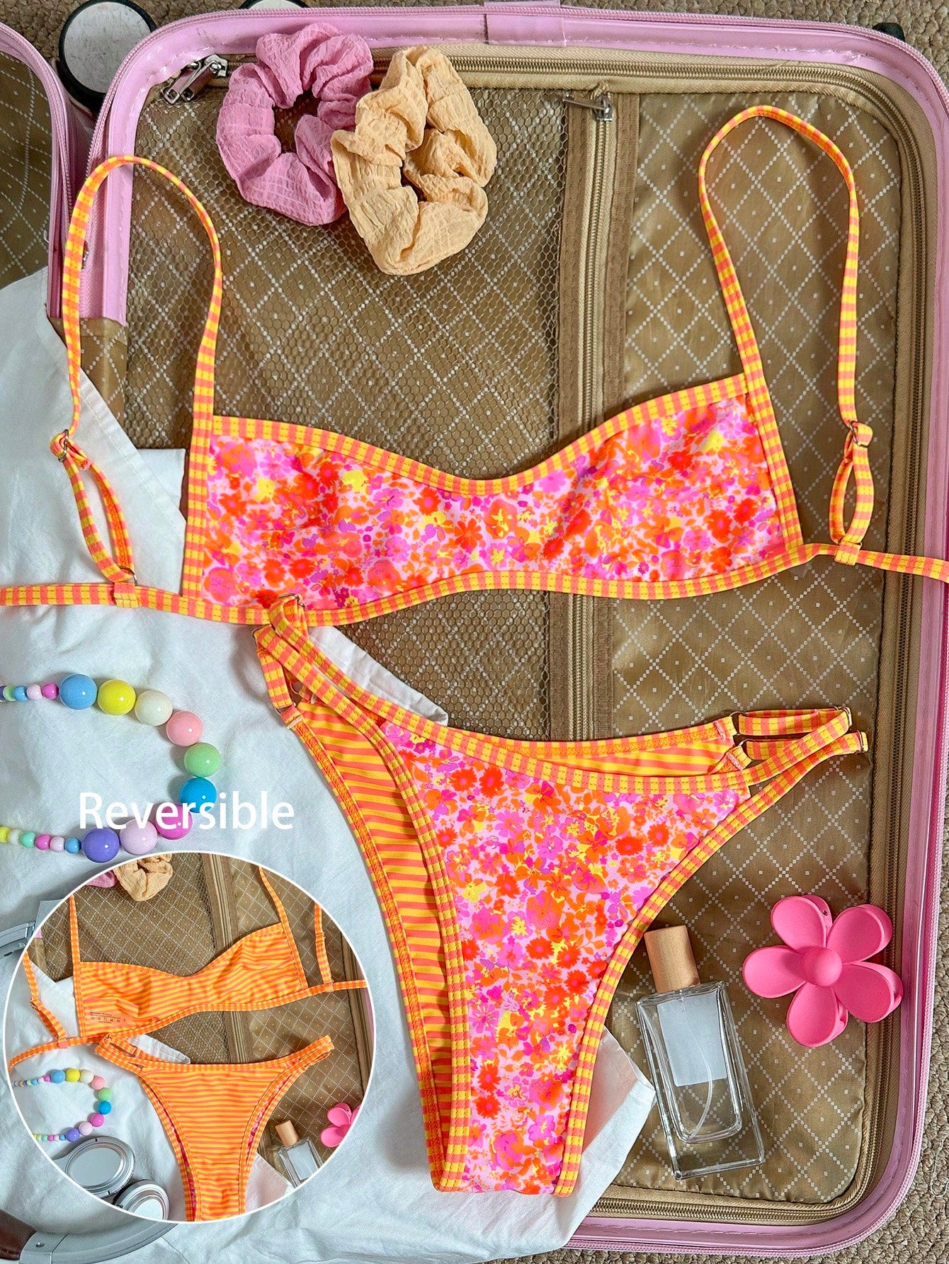 Swim Mod Women's Pink Summer Casual Beach Holiday Vacation Holiday