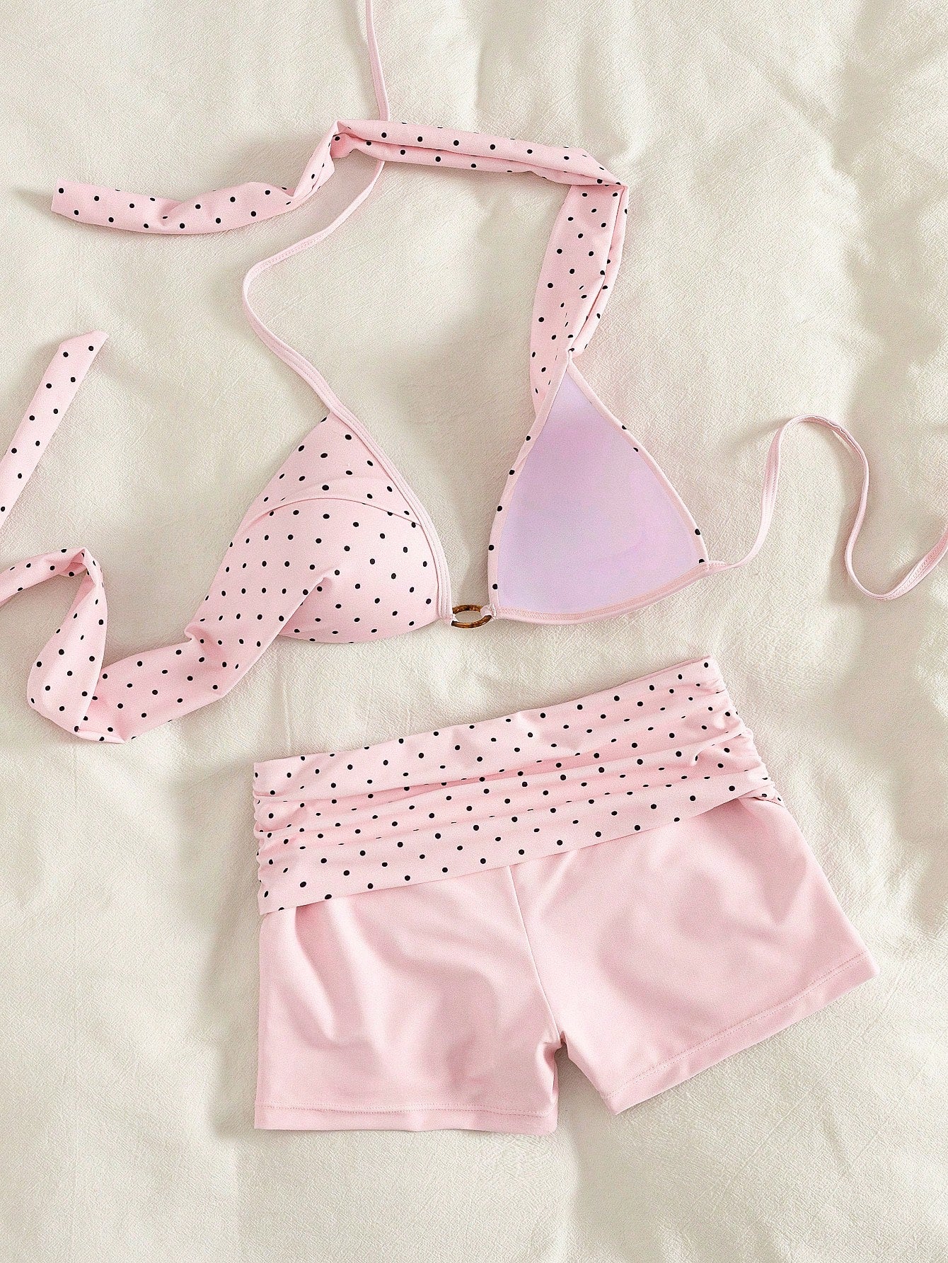Women's Bikini Swimwear, Elegant Sexy Polka Dot Print Push-Up Tank