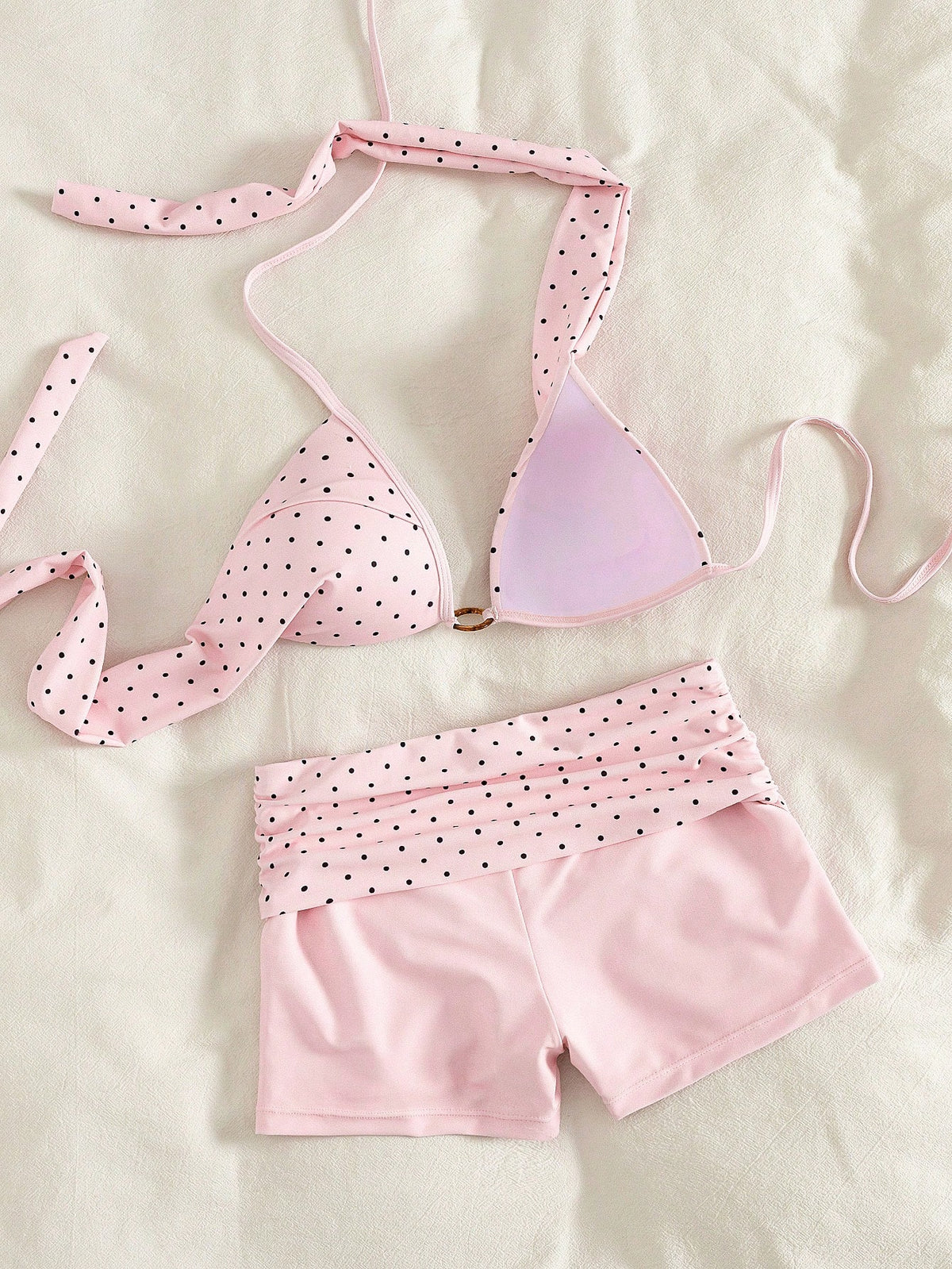 Women's Bikini Swimsuit, Elegant Polka Dot Print Push-Up Tank Top Swimsuit With Boyleg Shorts Summer - image 12