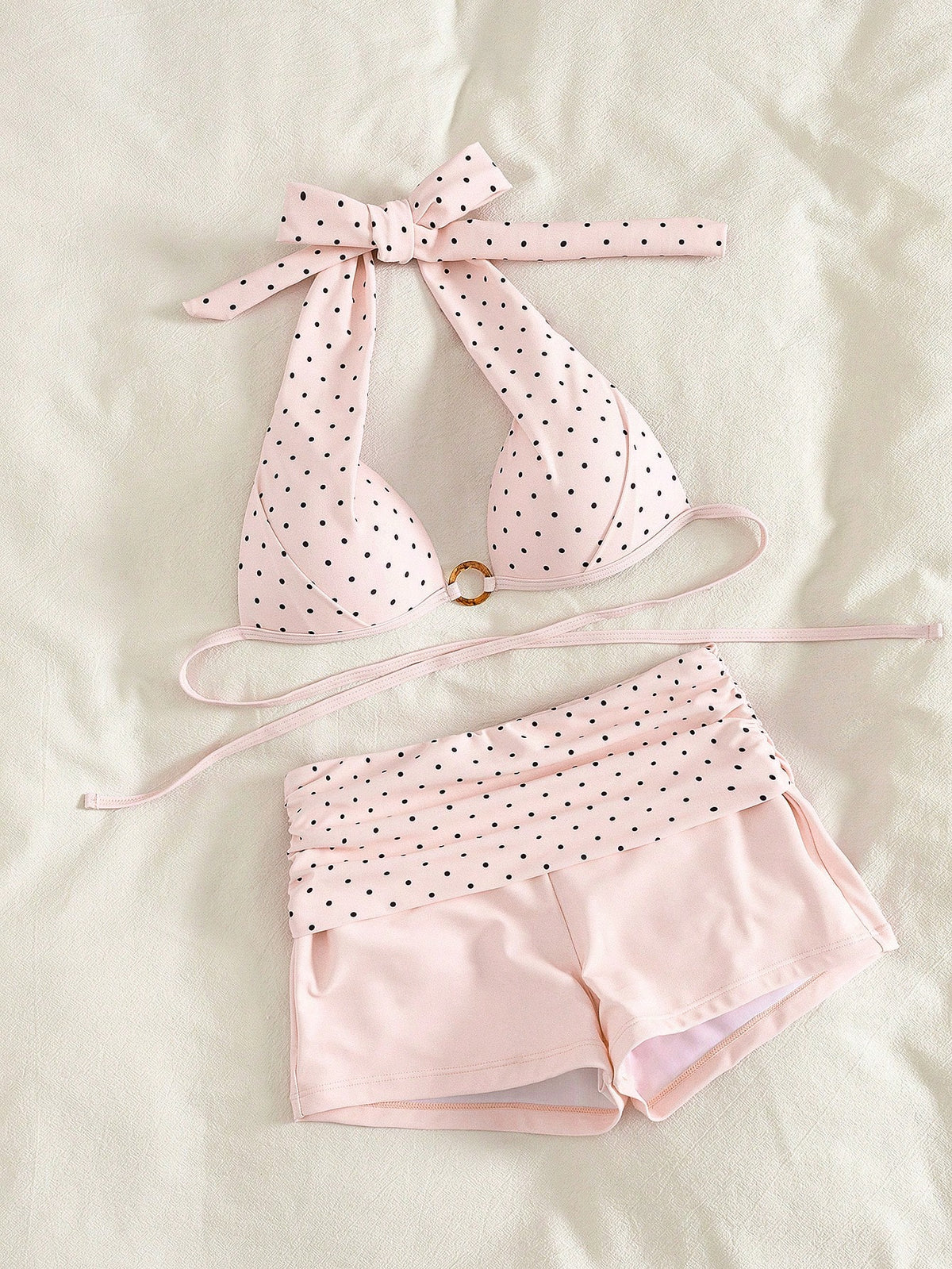 Women's Bikini Swimsuit, Elegant Polka Dot Print Push-Up Tank Top Swimsuit With Boyleg Shorts Summer - image 13