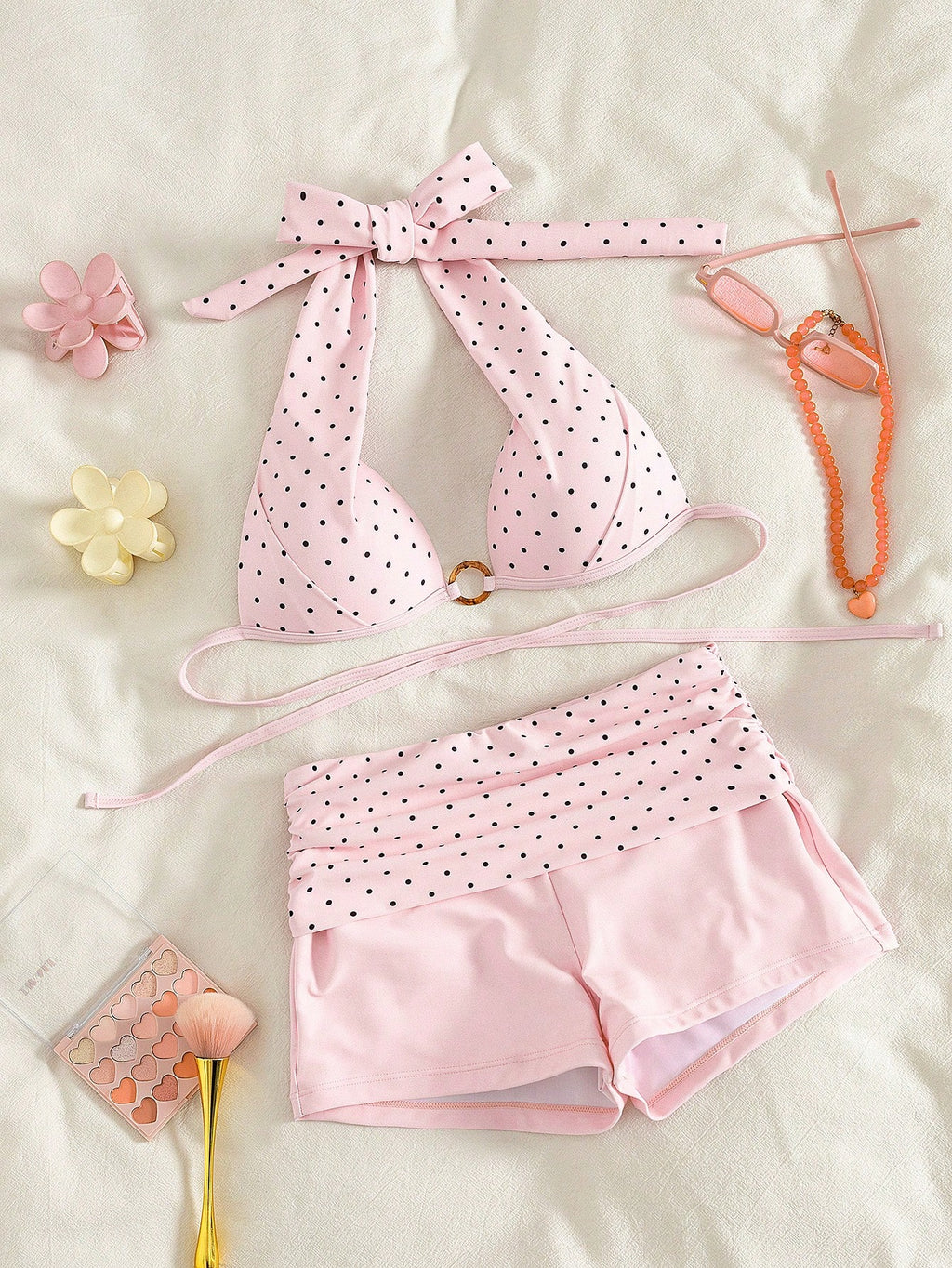 Women's Bikini Swimwear, Elegant Sexy Polka Dot Print Push-Up Tank