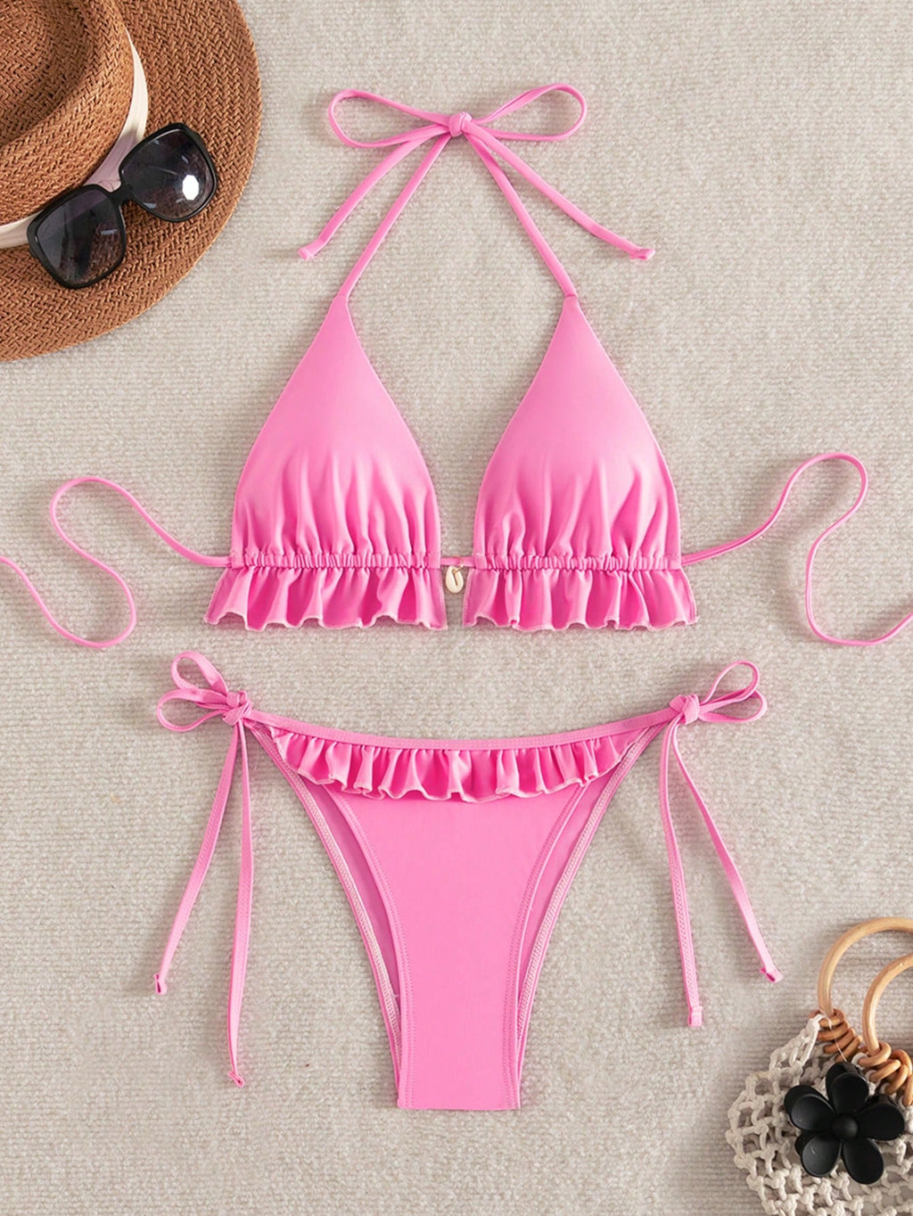 Swim Mod Swim Suits For Women Women's Summer Beach Solid Color Ruffle