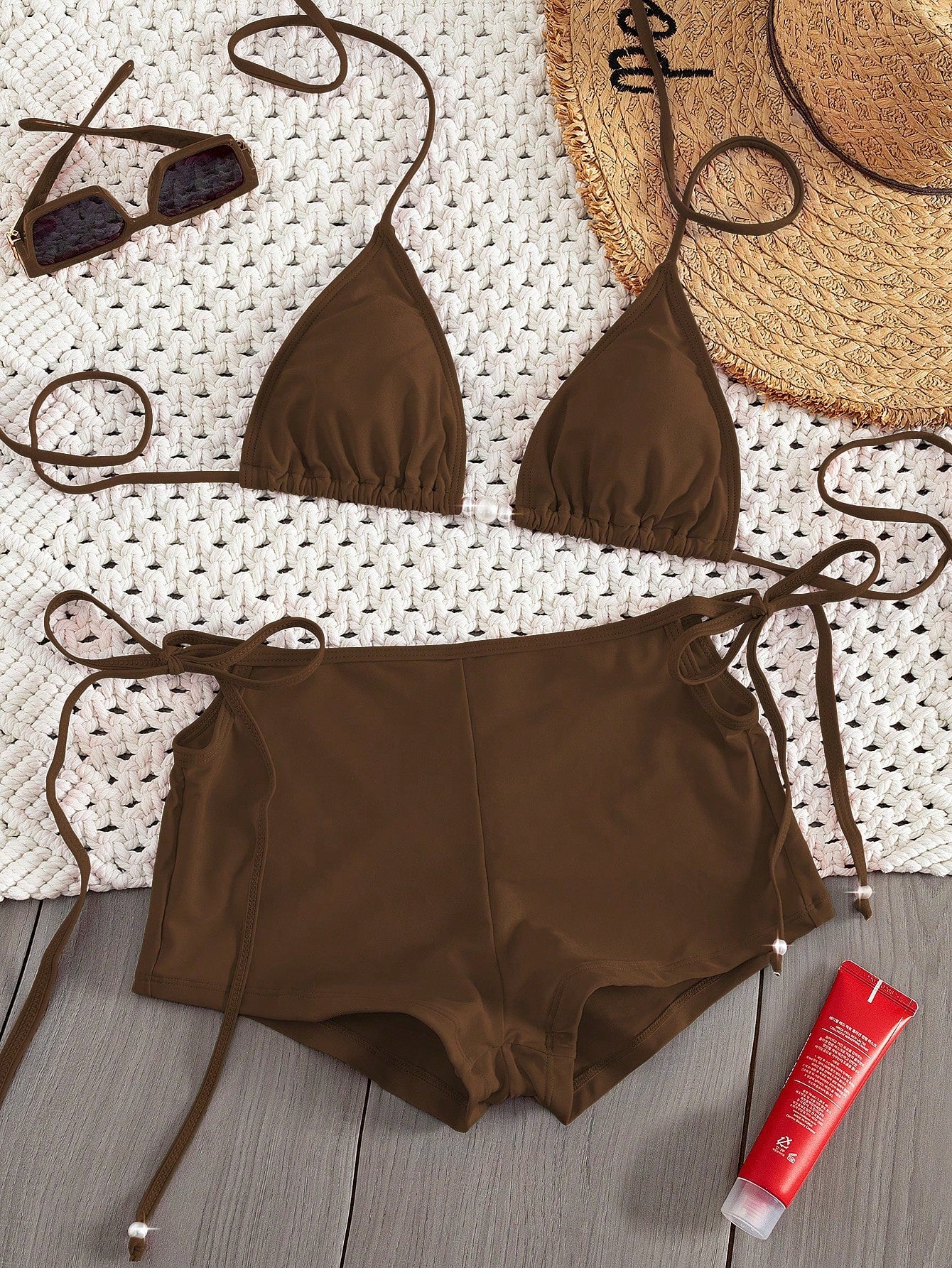 PEPPERMOLLY 2026 Spring/Summer Elegant Sexy Solid Color 2 Pieces