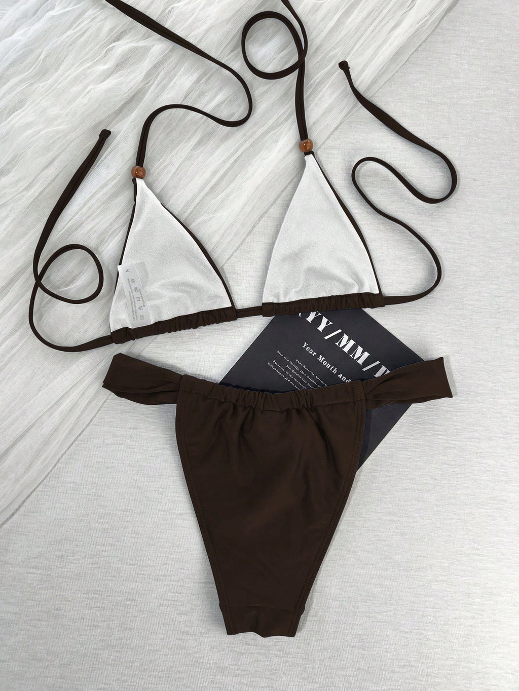 Women's Summer Vacation Retro Sweet Solid Color Thin Strap Side Tie