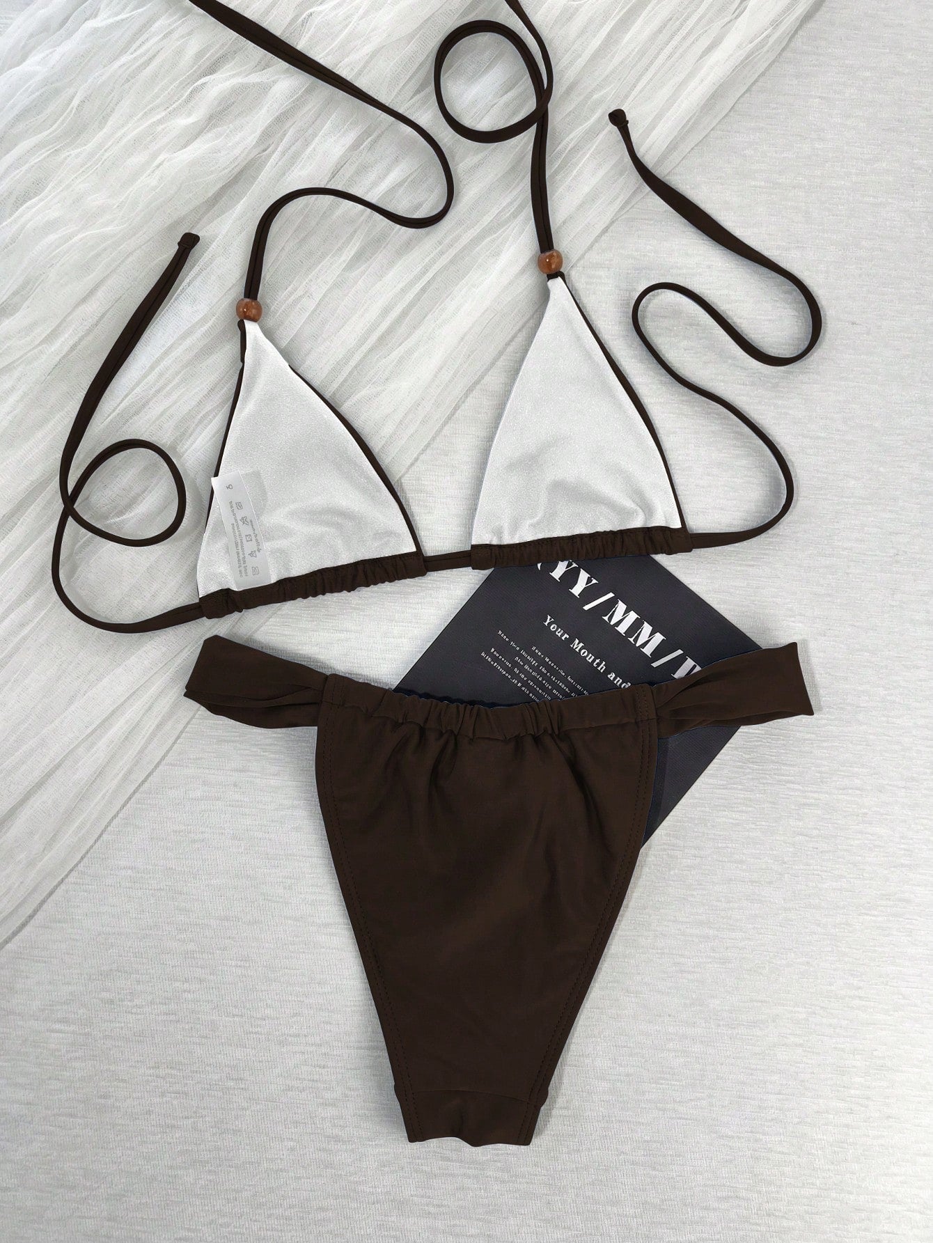 Women's Summer Vacation Retro Sweet Solid Color Thin Strap Side Tie
