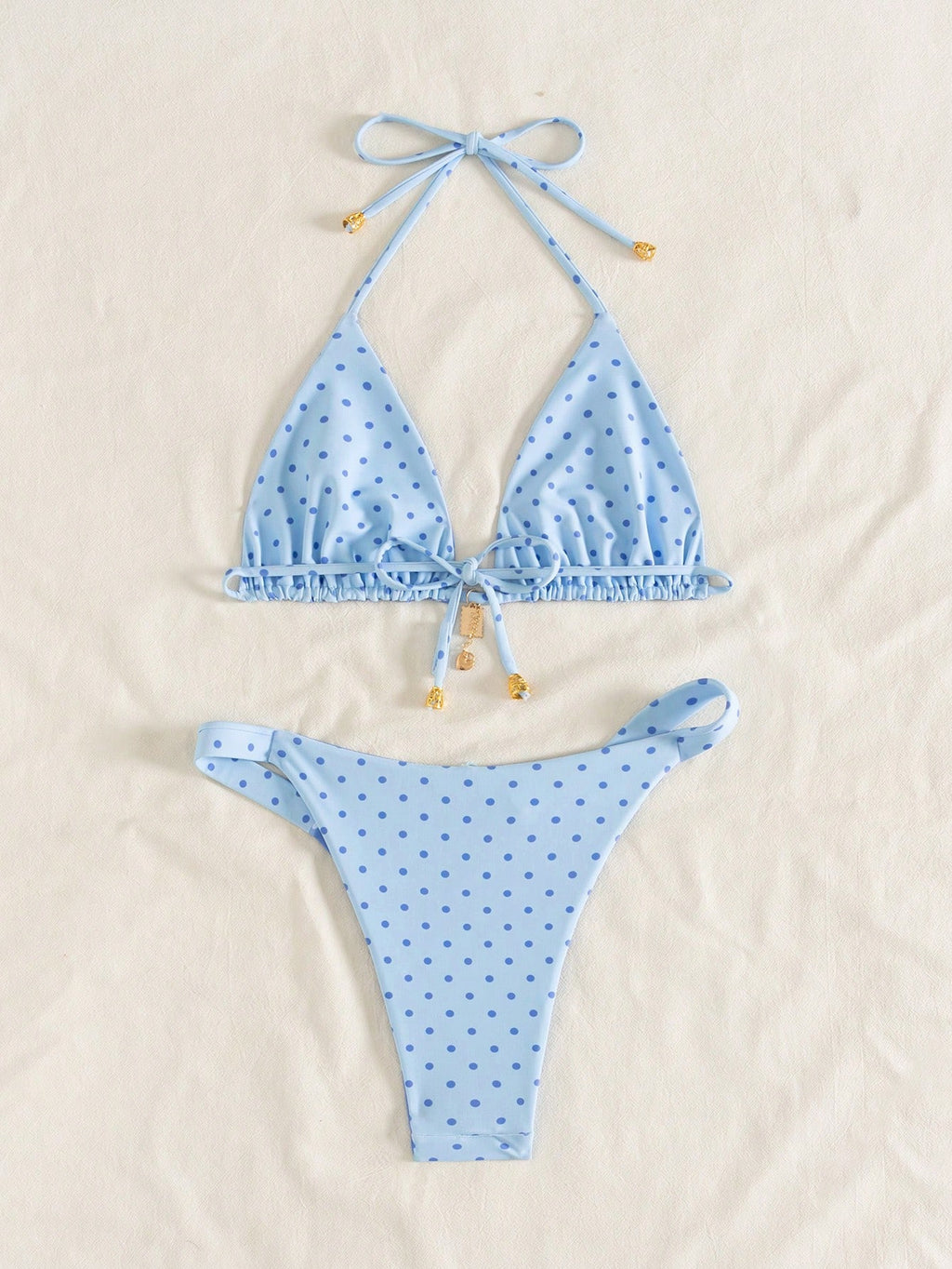 Swim Mod Women's Summer New Contrast Color Polka Dot Print Reversible