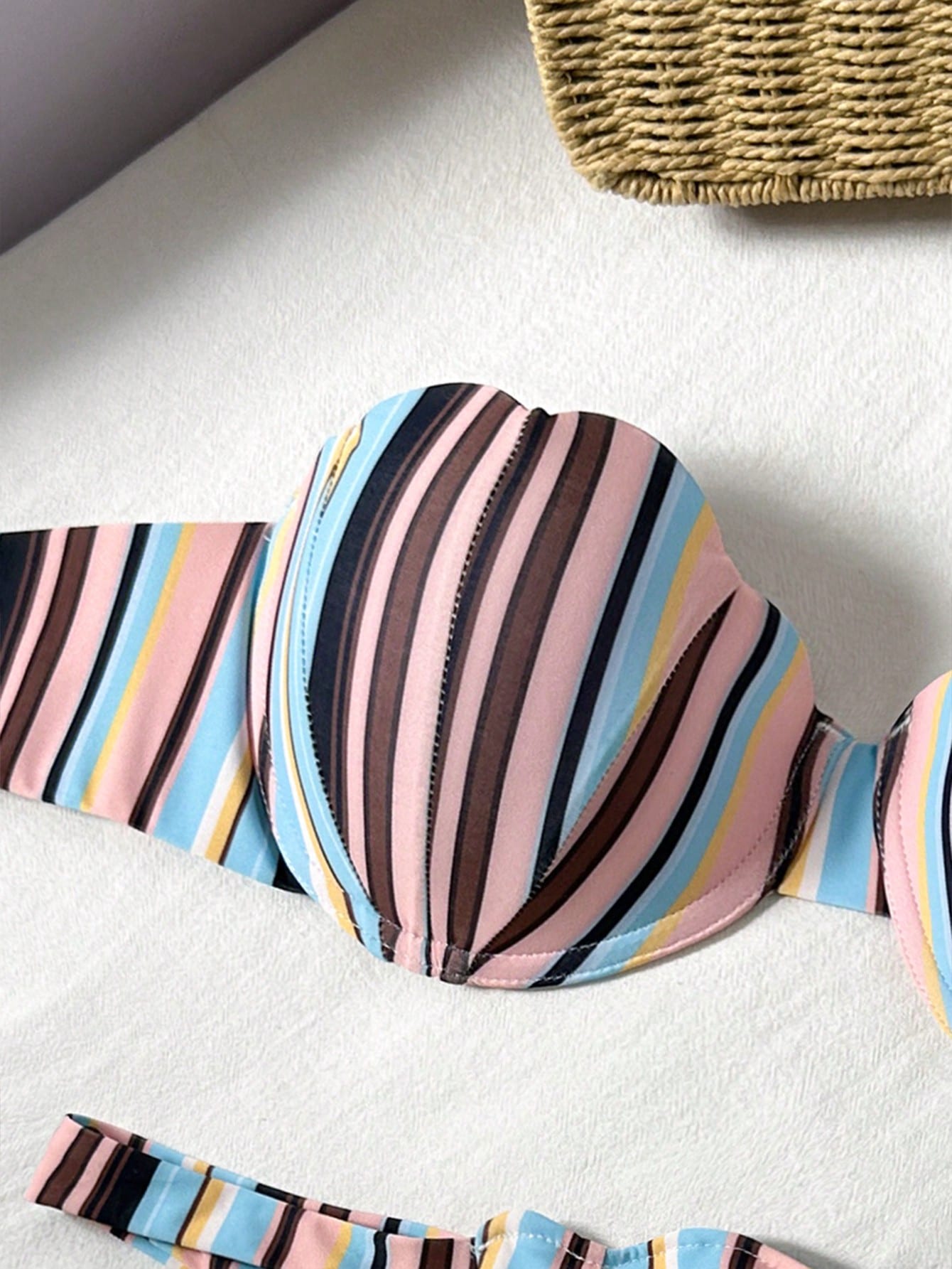 Swim Mod Petal Patchwork Hard Cup Detachable Strap Solid Color Sexy 2 Pieces Swimwear - image 18