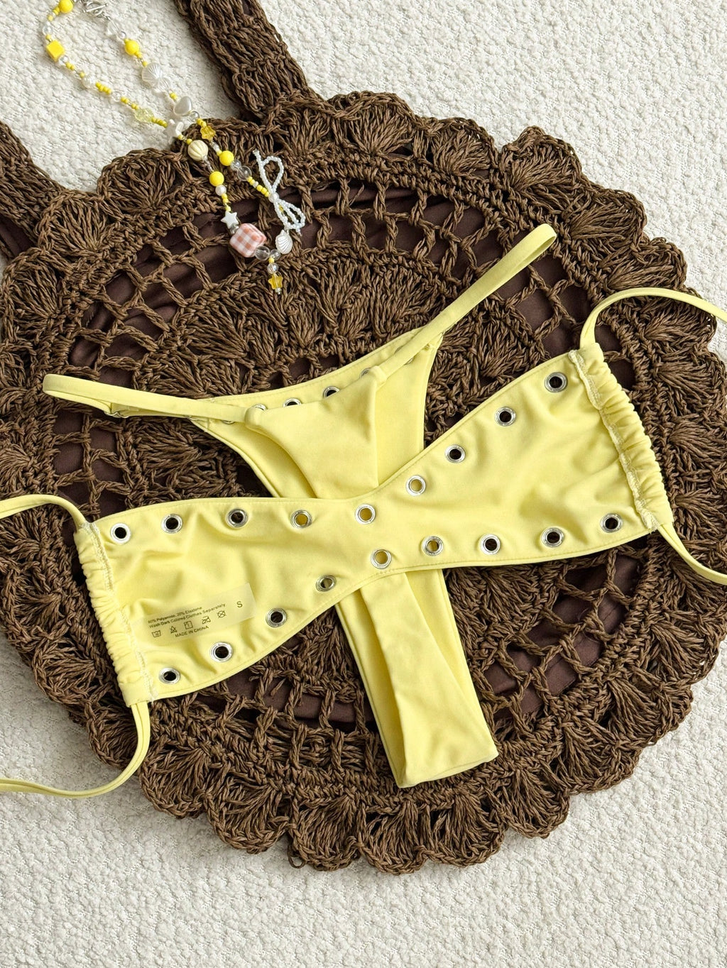 Swim 2025 New Women's Solid Color Sexy Bandeau Beach Vacation Casual Sexy Swimwe