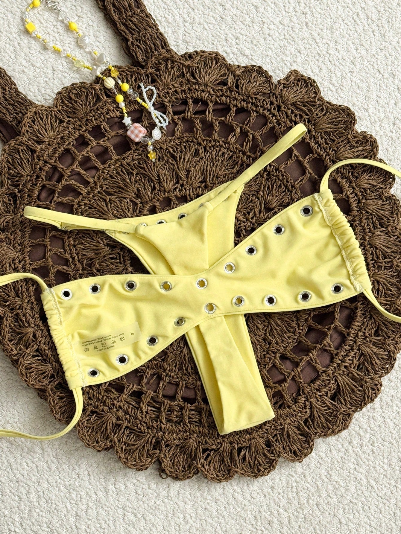 Swim 2025 New Women's Solid Color Sexy Bandeau Beach Vacation Casual Sexy Swimwe