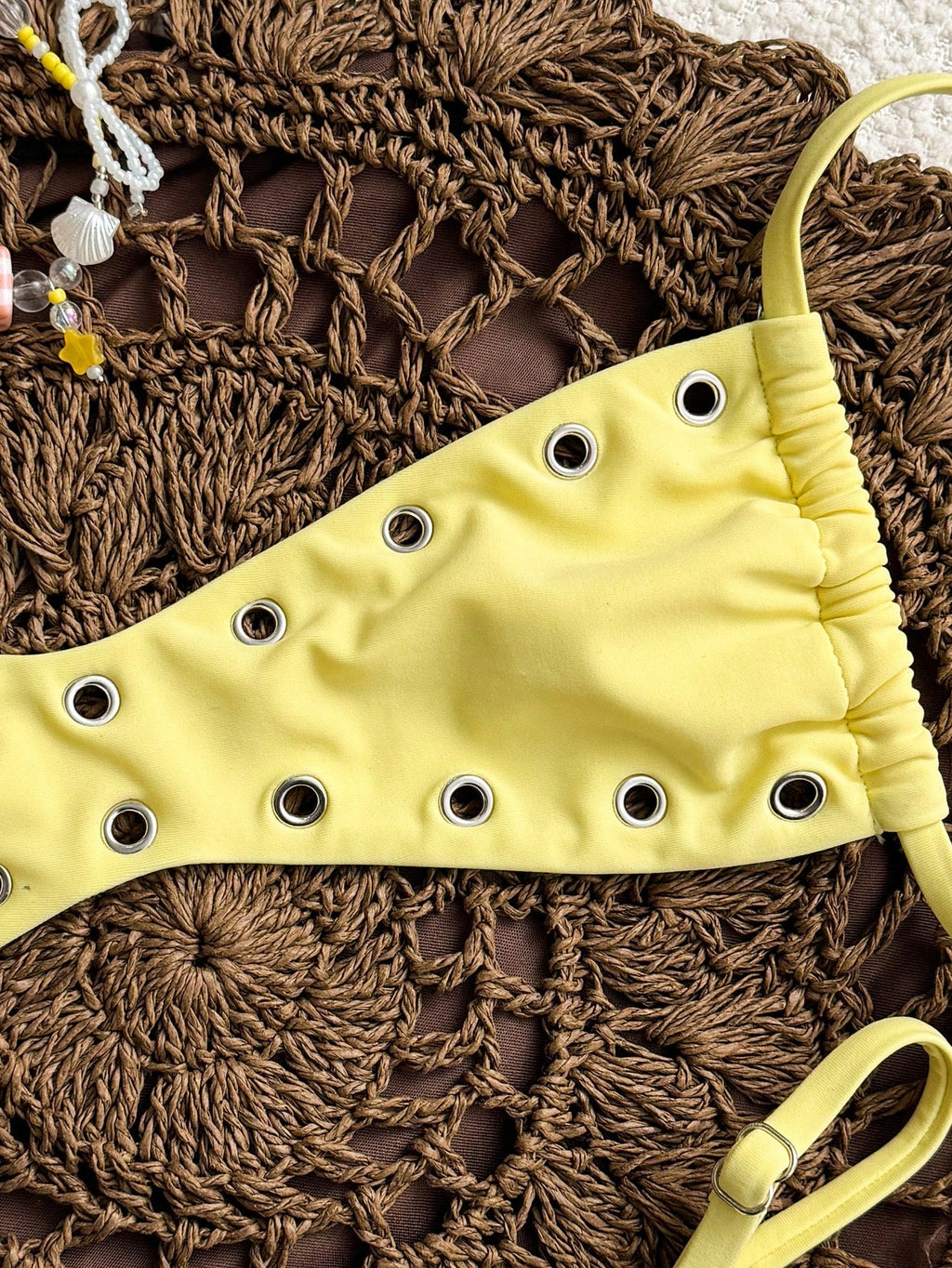 Swim 2025 New Women's Solid Color Sexy Bandeau Beach Vacation Casual Sexy Swimwe