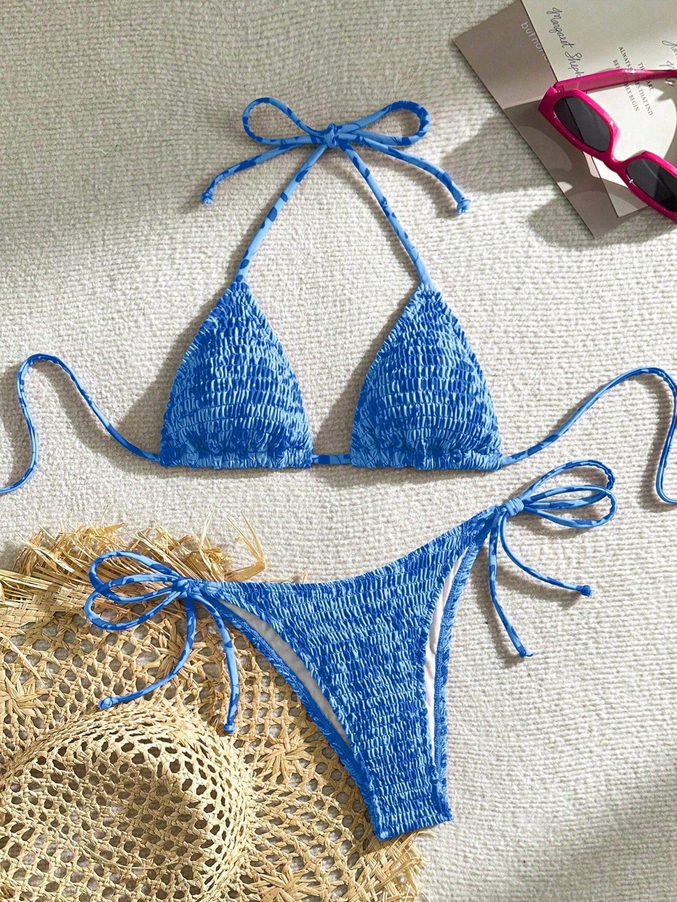 Swim Vcay 2pcs Women's Summer Beach Holiday Ruffled Leopard Print