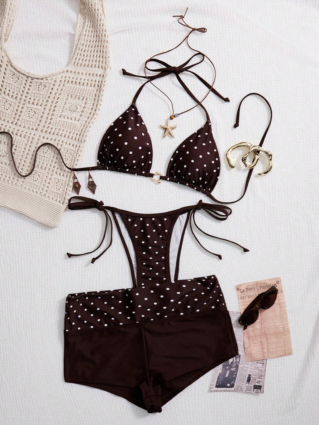 Swim Mod 26SS Spring/Summer Vacation Beach Polka Dot Bikini With