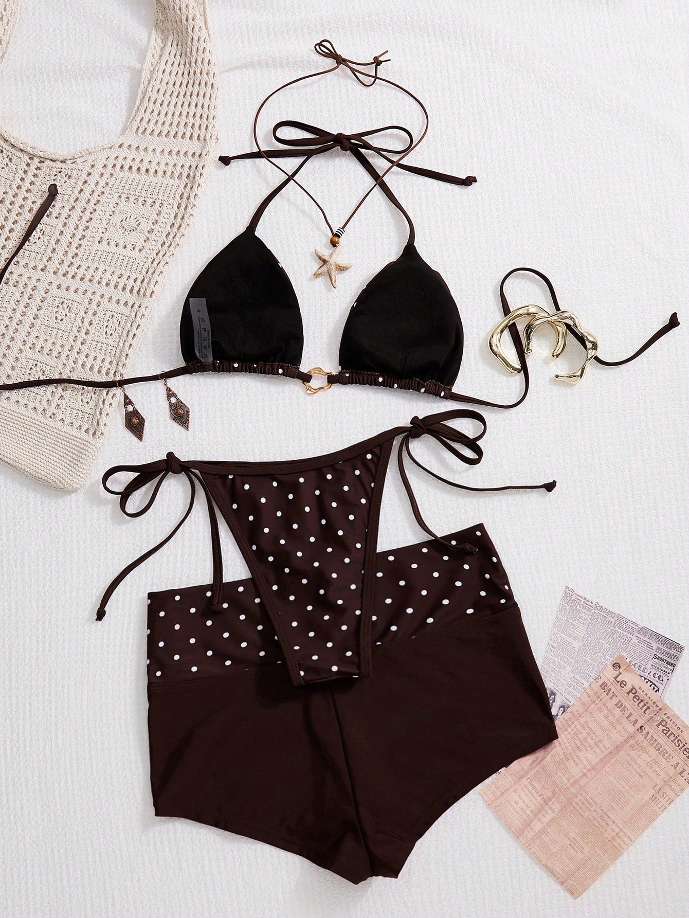 Swim Mod 26SS Spring/Summer Vacation Beach Polka Dot Bikini With