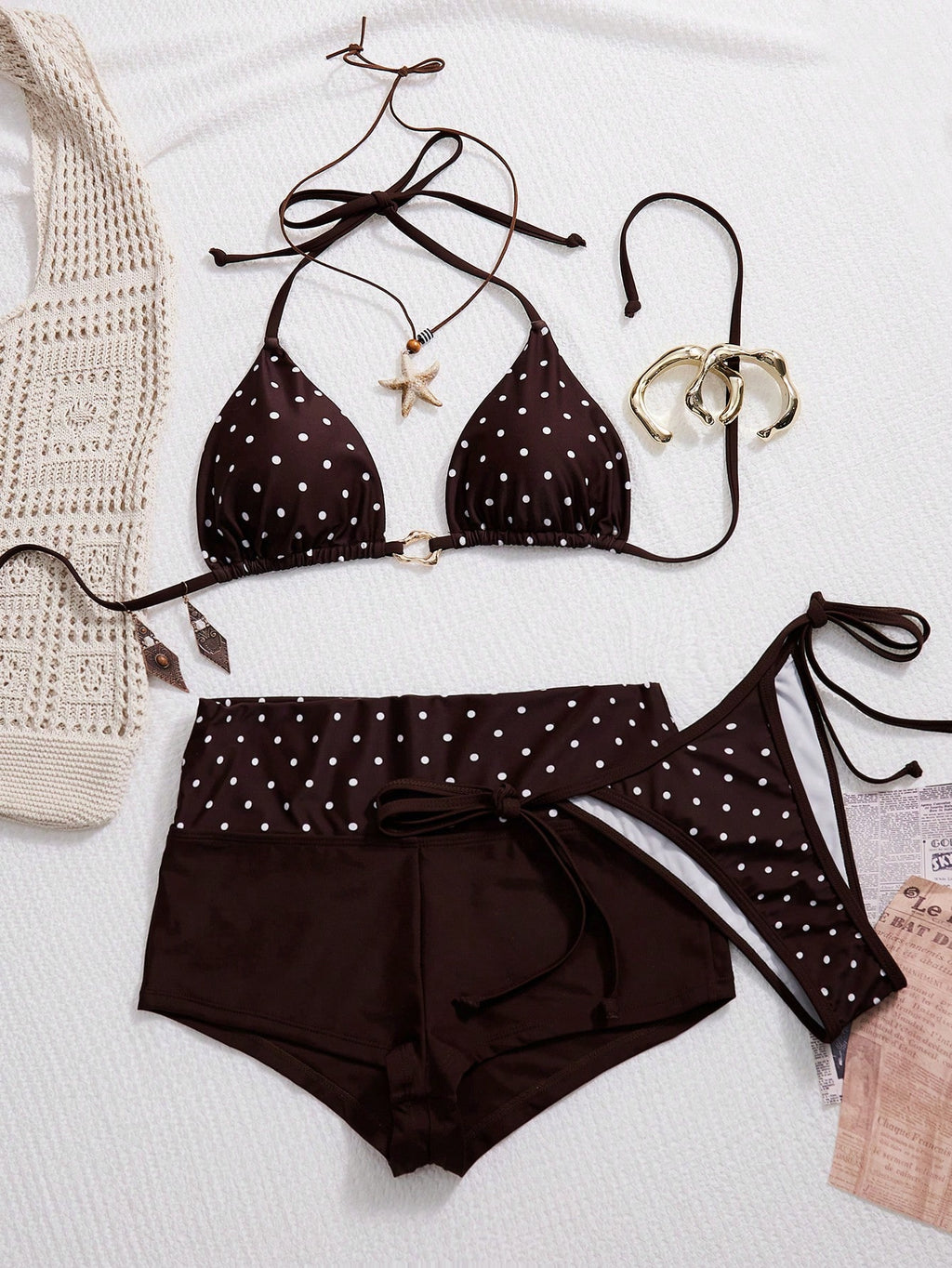 Swim Mod 26SS Spring/Summer Vacation Beach Polka Dot Bikini With